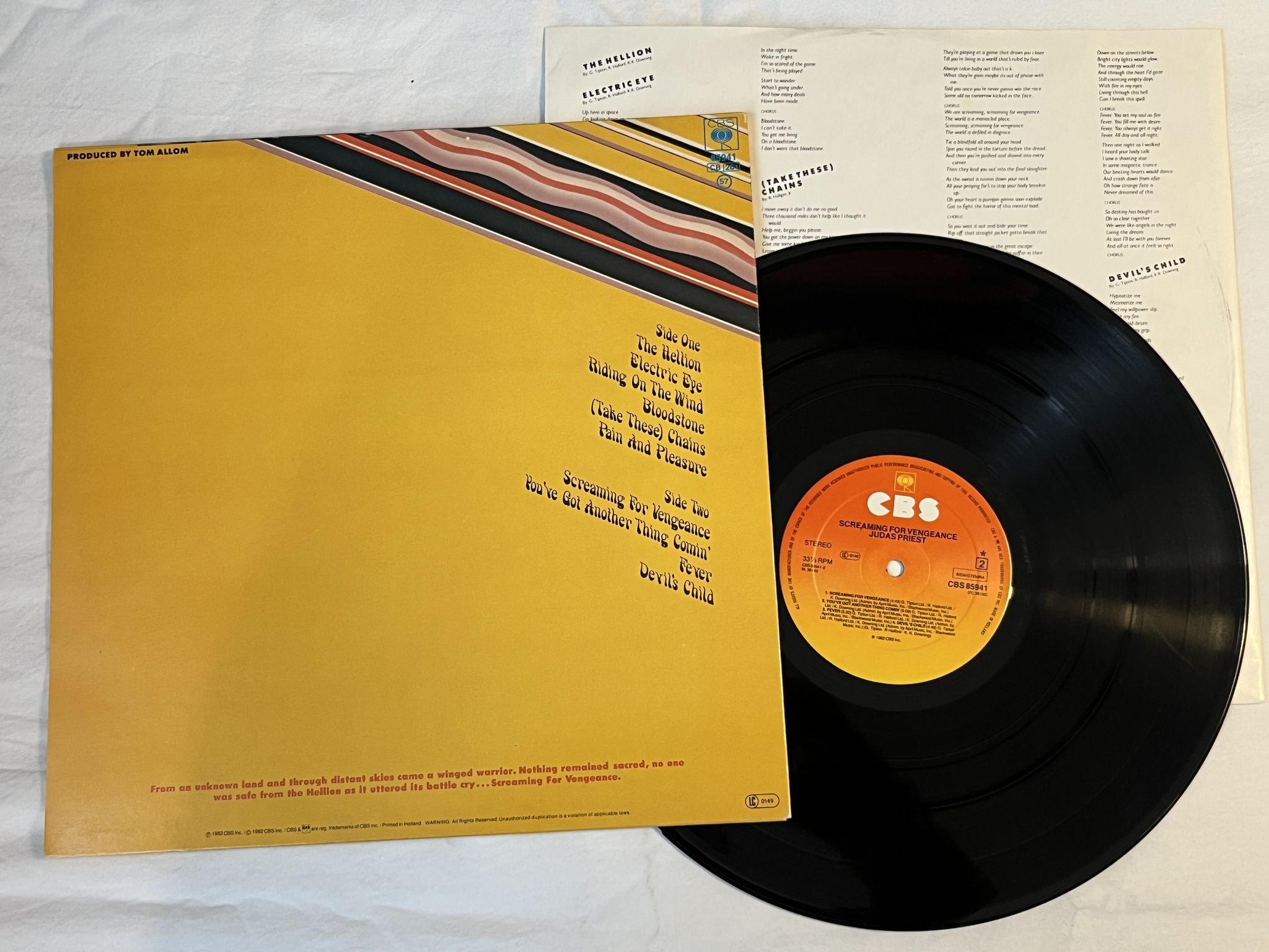 Omslagsbild för skivan JUDAS PRIEST Screaming For Vengeance LP -82 CBS 85941