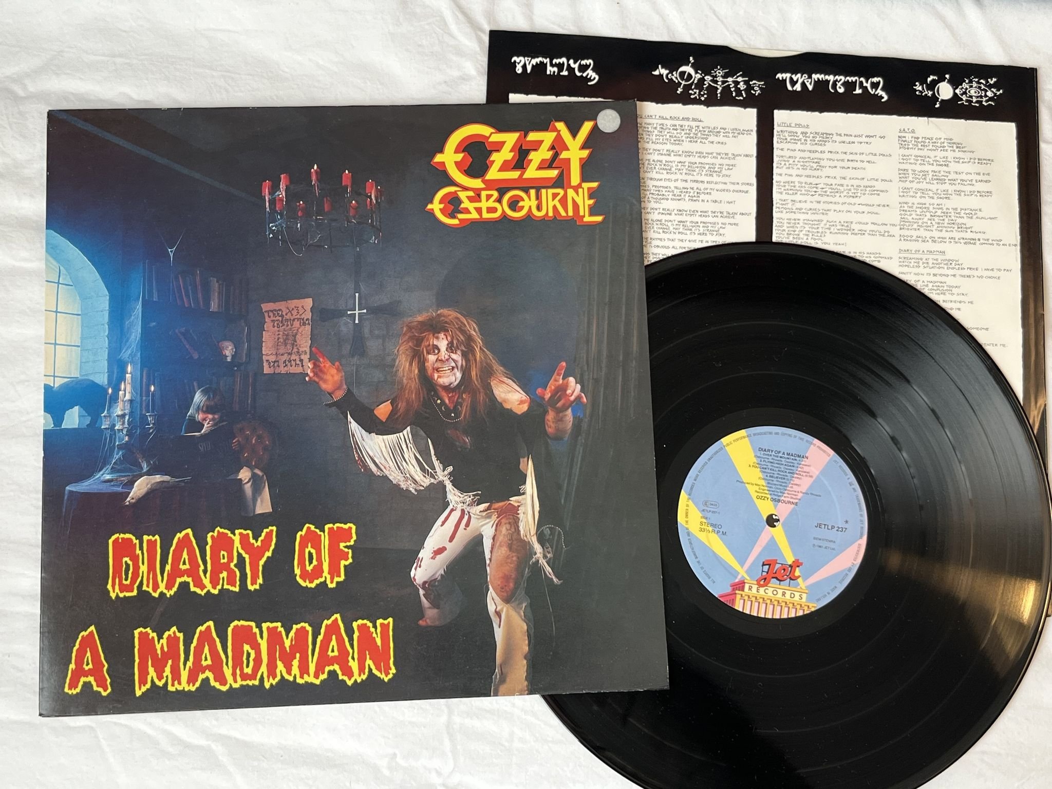 Omslagsbild för skivan OZZY OSBOURNE diary of a madman LP -81 Hol JET JETLP 237