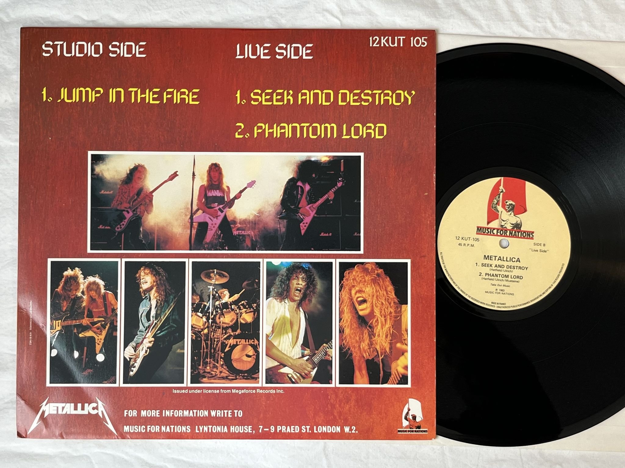 Omslagsbild för skivan METALLICA Jump In The Fire 12" -84 UK MUSIC FOR NATIONS 12 KUT-105