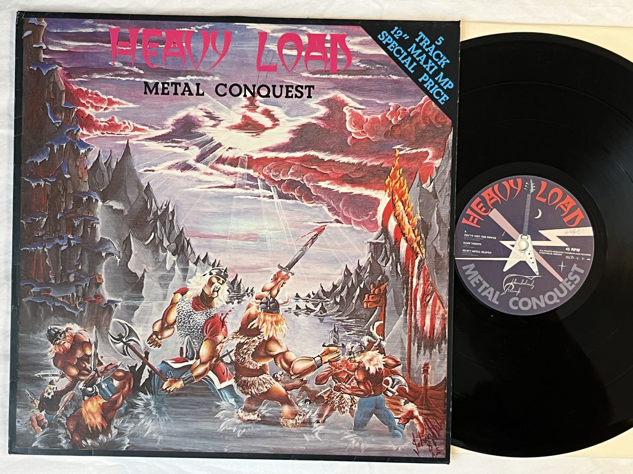 Omslagsbild för skivan HEAVY LOAD metal conquest 12"ep -81 THUNDERLOAD TMP 811 ** POSTER **