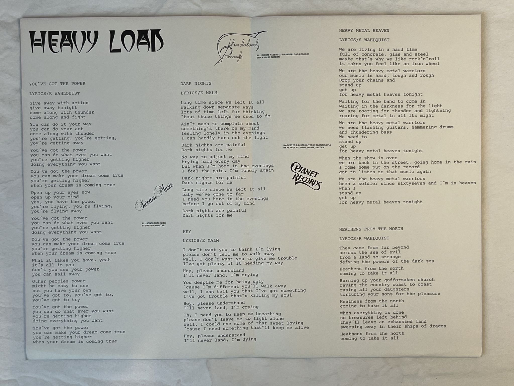 Omslagsbild för skivan HEAVY LOAD metal conquest 12"ep -81 THUNDERLOAD TMP 811 ** POSTER **