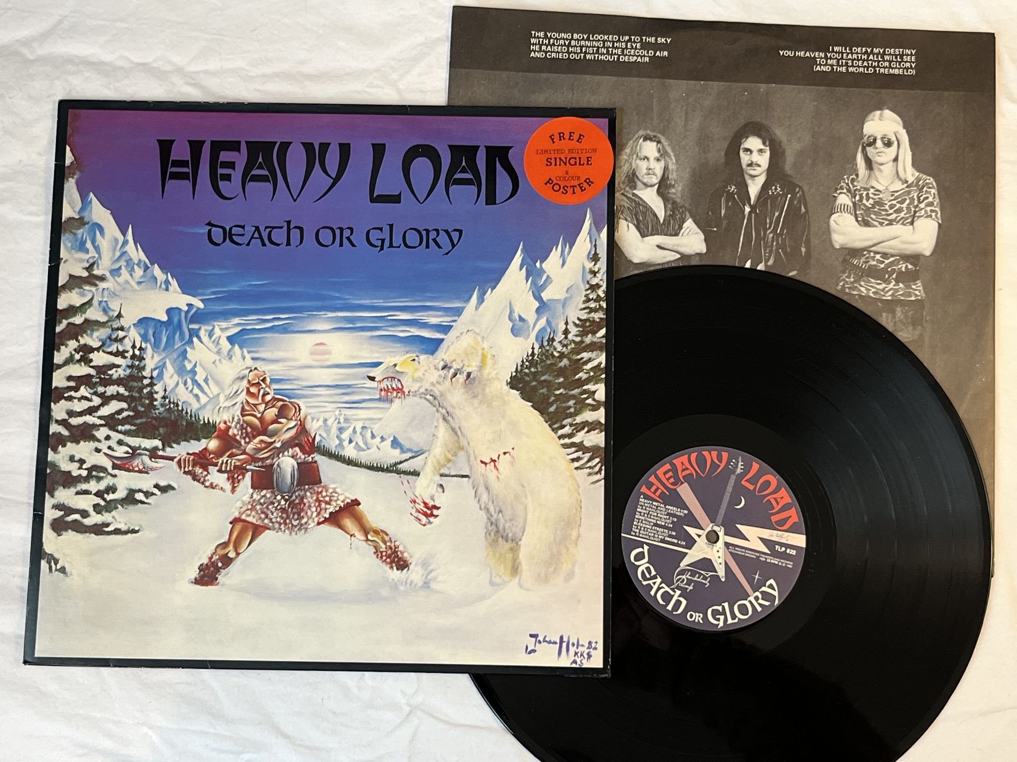 Omslagsbild för skivan HEAVY LOAD Death Or Glory LP + 7"single -82 THUNDERLOAD TSP 823
