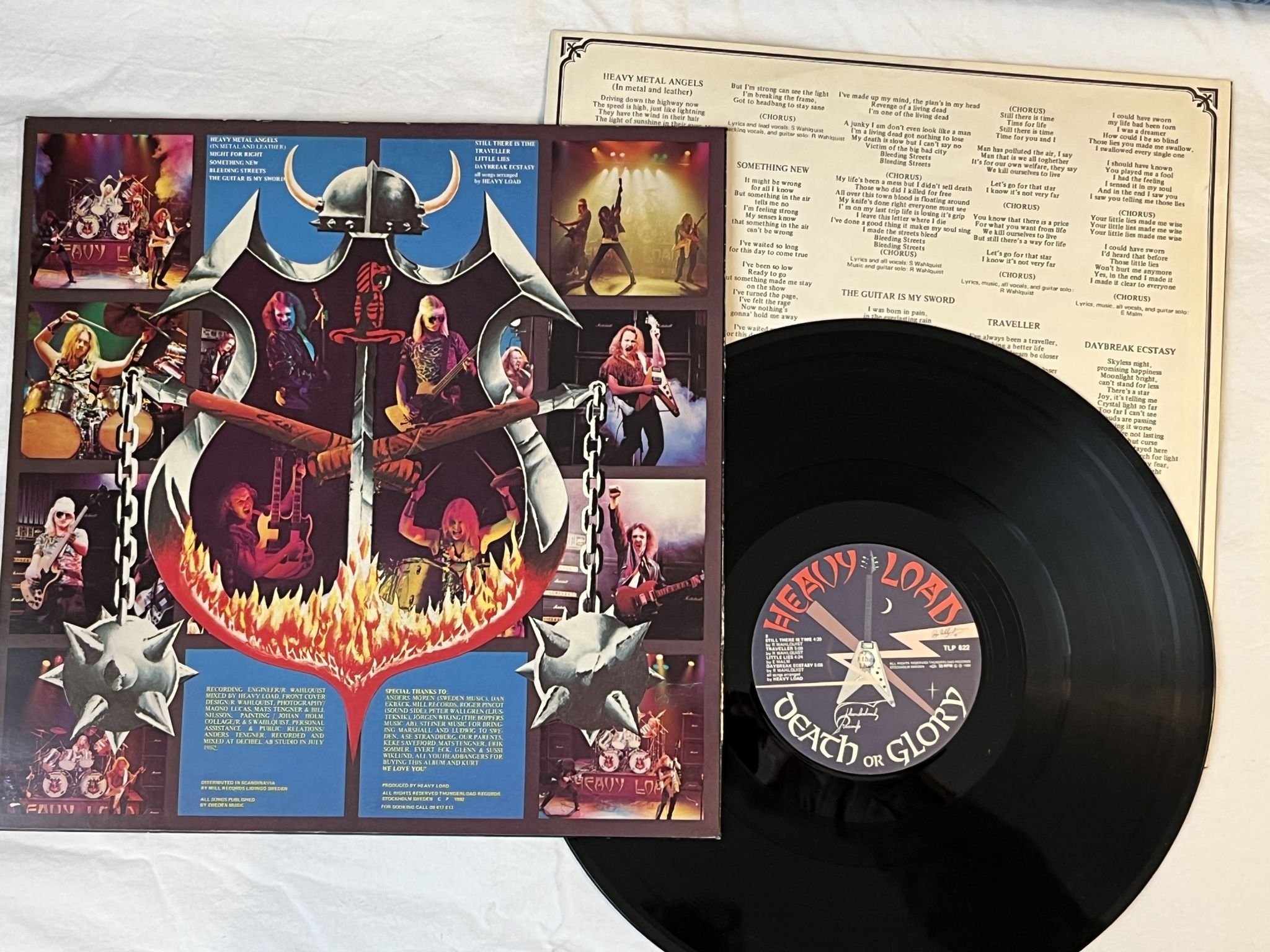 Omslagsbild för skivan HEAVY LOAD Death Or Glory LP + 7"single -82 THUNDERLOAD TSP 823