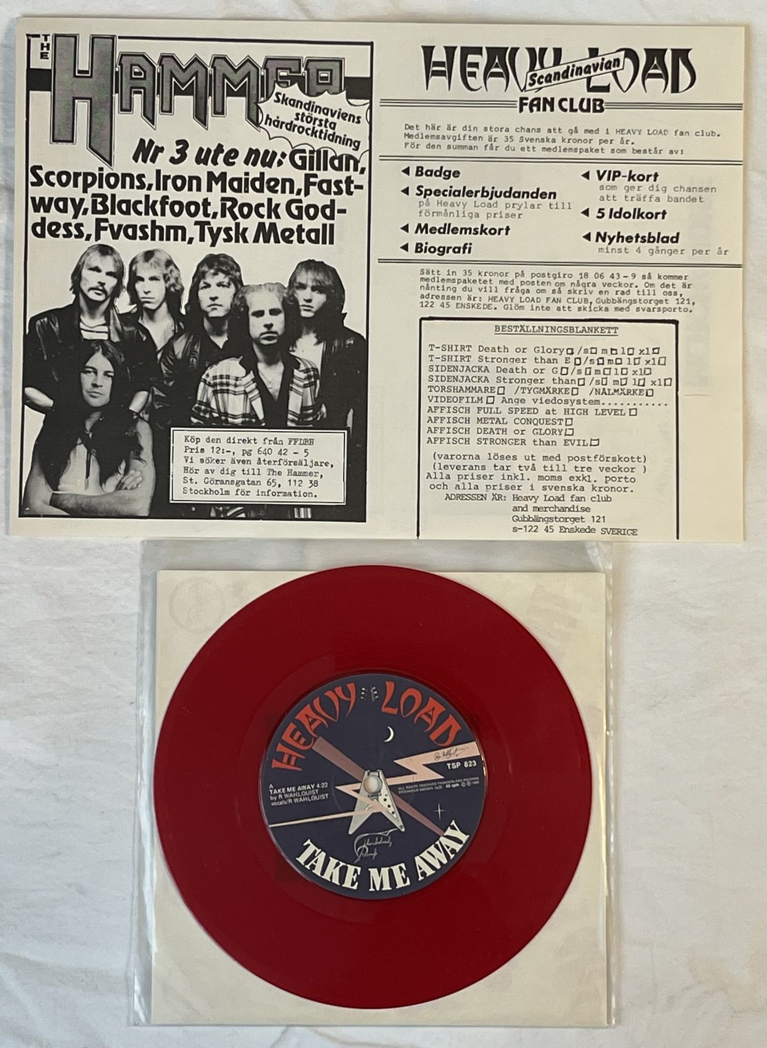 Omslagsbild för skivan HEAVY LOAD Death Or Glory LP + 7"single -82 THUNDERLOAD TSP 823