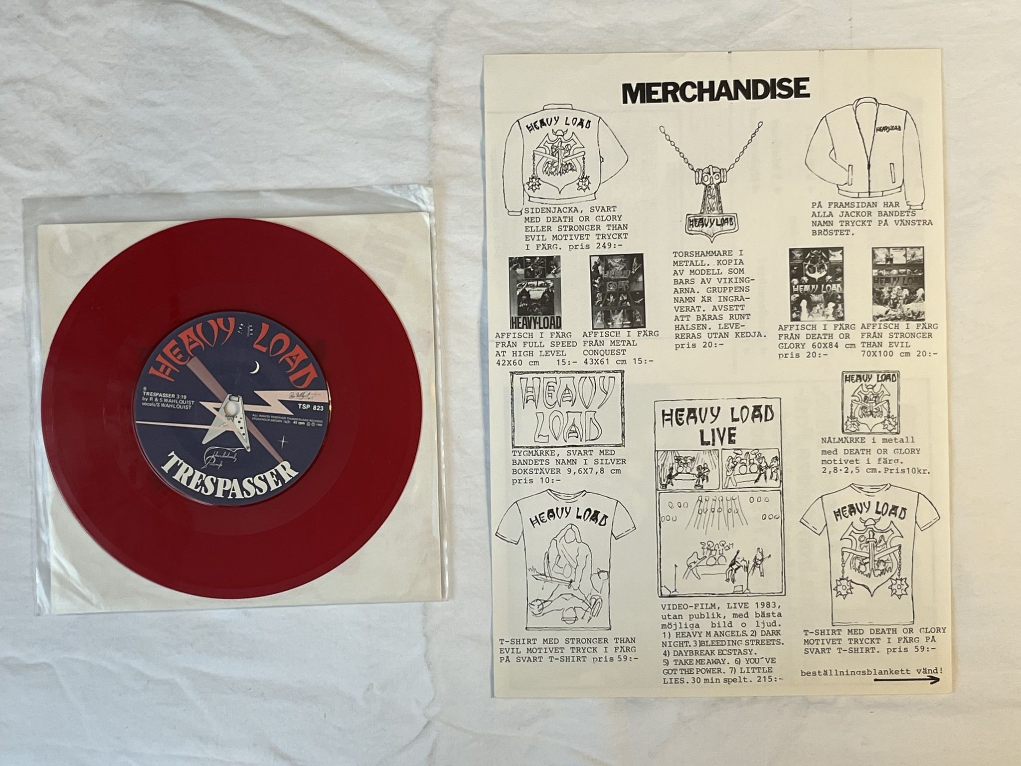 Omslagsbild för skivan HEAVY LOAD Death Or Glory LP + 7"single -82 THUNDERLOAD TSP 823