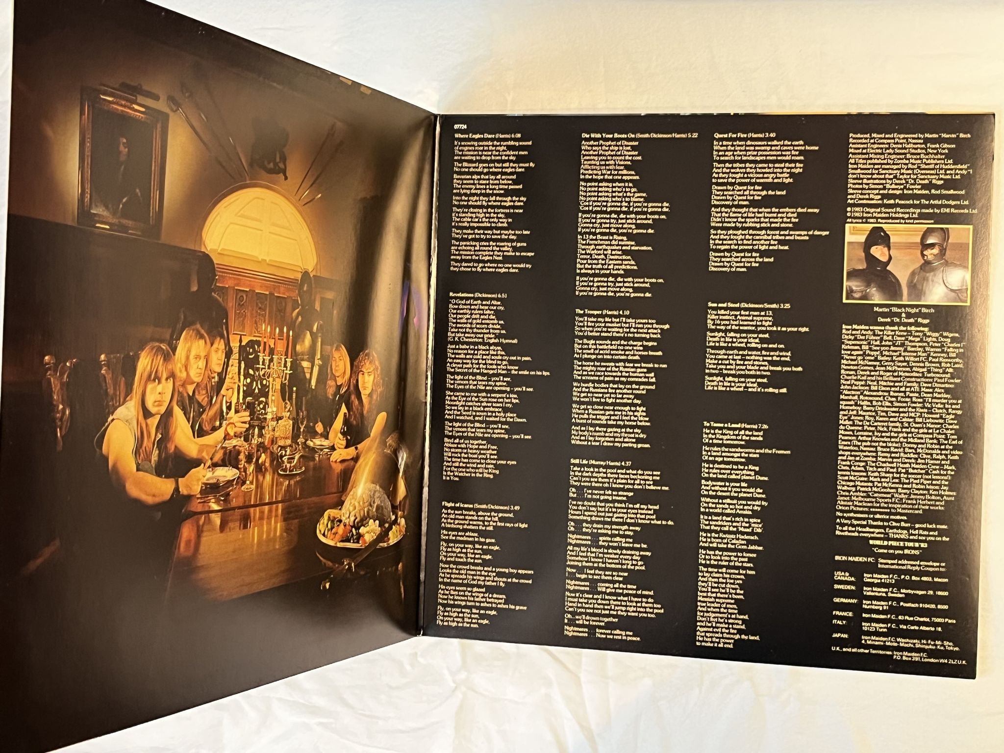 Omslagsbild för skivan IRON MAIDEN piece of mind LP -83 Hol EMI 1A 064-07724