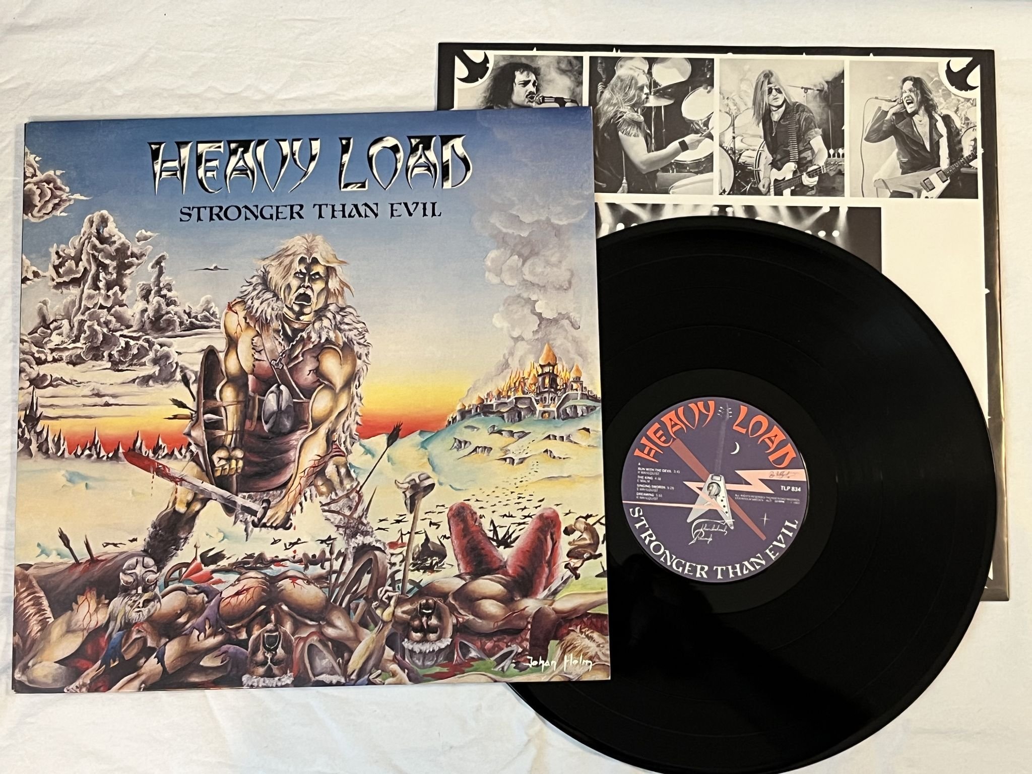 Omslagsbild för skivan HEAVY LOAD stronger than evil LP -83 THUNDERLOAD TLP 834