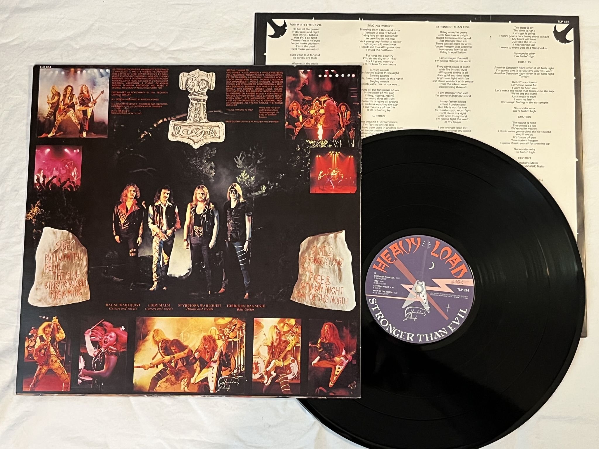 Omslagsbild för skivan HEAVY LOAD stronger than evil LP -83 THUNDERLOAD TLP 834