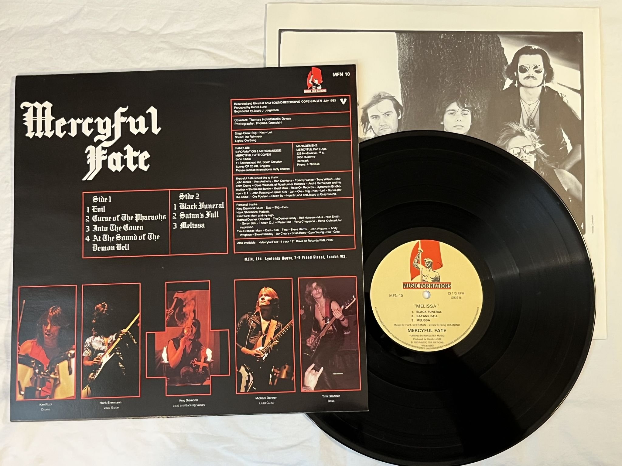 Omslagsbild för skivan MERCYFUL FATE melissa LP -83 UK MUSIC FOR NATIONS MFN 10