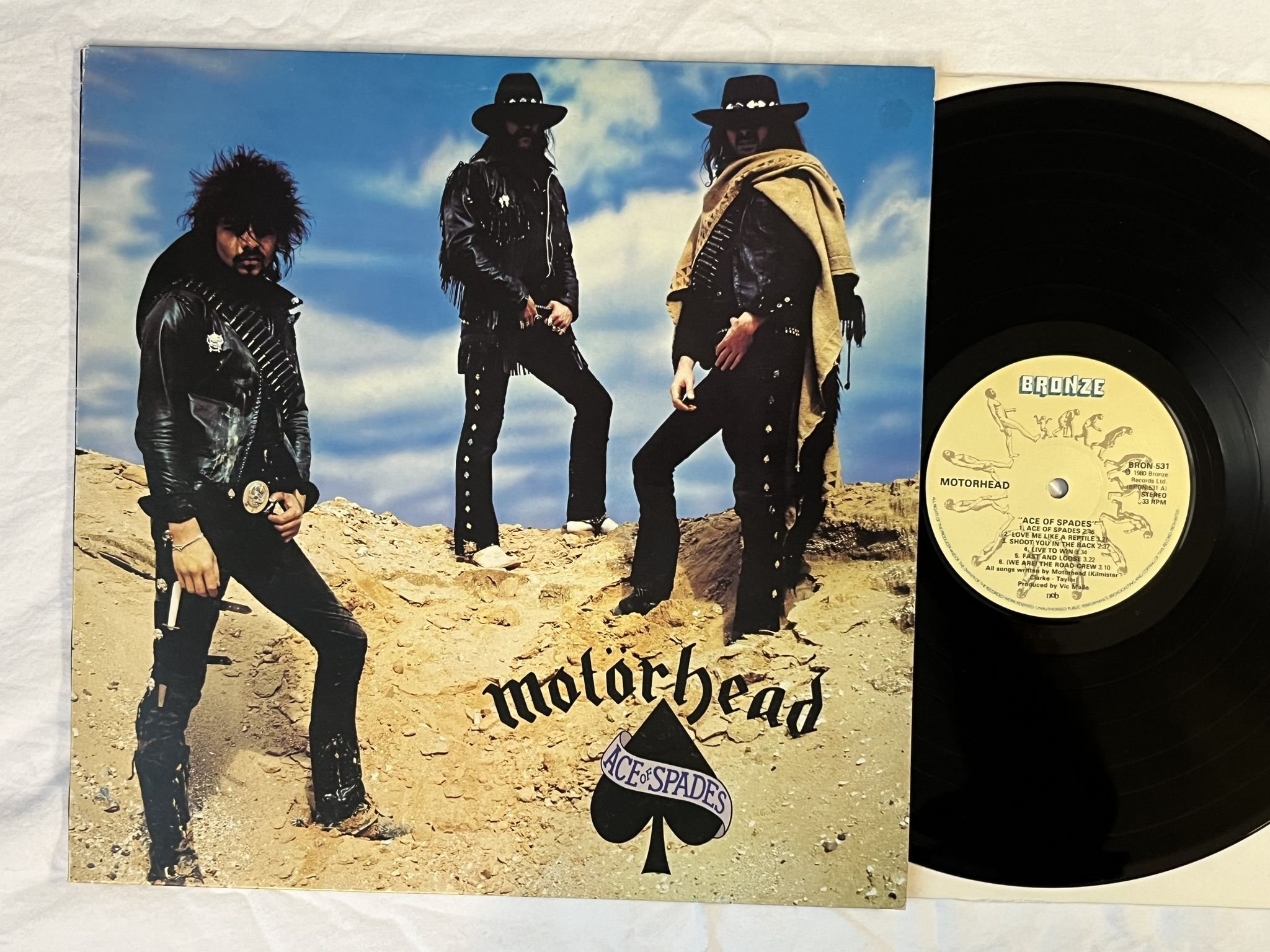 Omslagsbild för skivan MOTÖRHEAD ace of spades LP -80 ncb BRONZE BRON 531