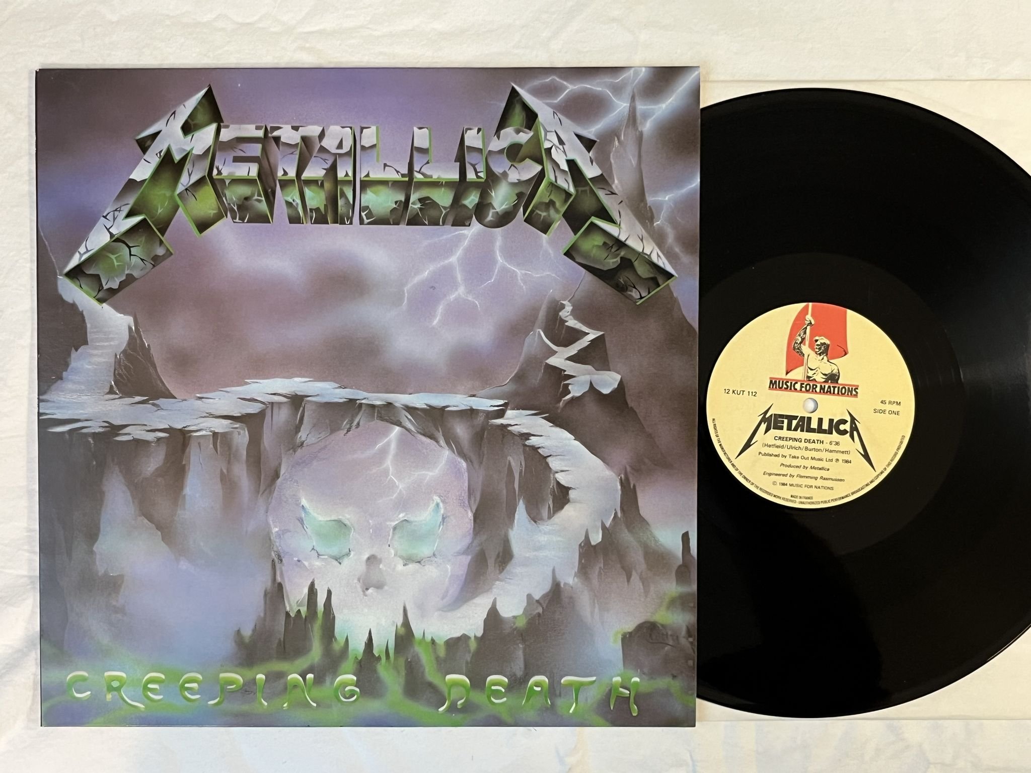 Omslagsbild för skivan METALLICA Creeping Death 12" -84 UK MUSIC FOR NATIONS 12 KUT 112