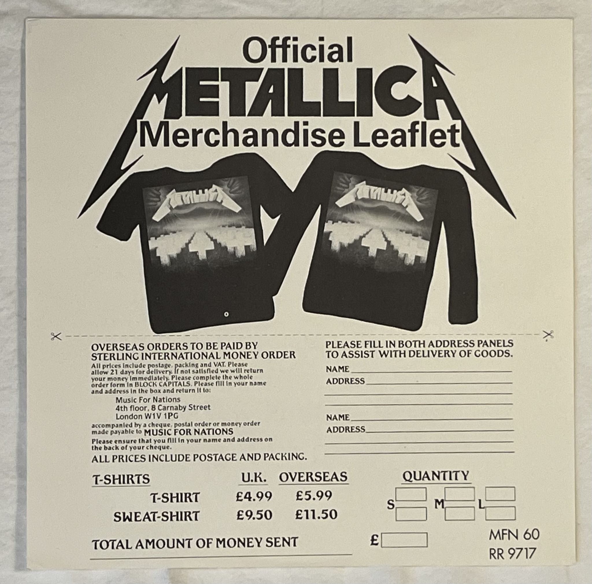 Omslagsbild för skivan METALLICA master of puppets LP -86 UK MUSIC FOR NATIONS 12 KUT 112