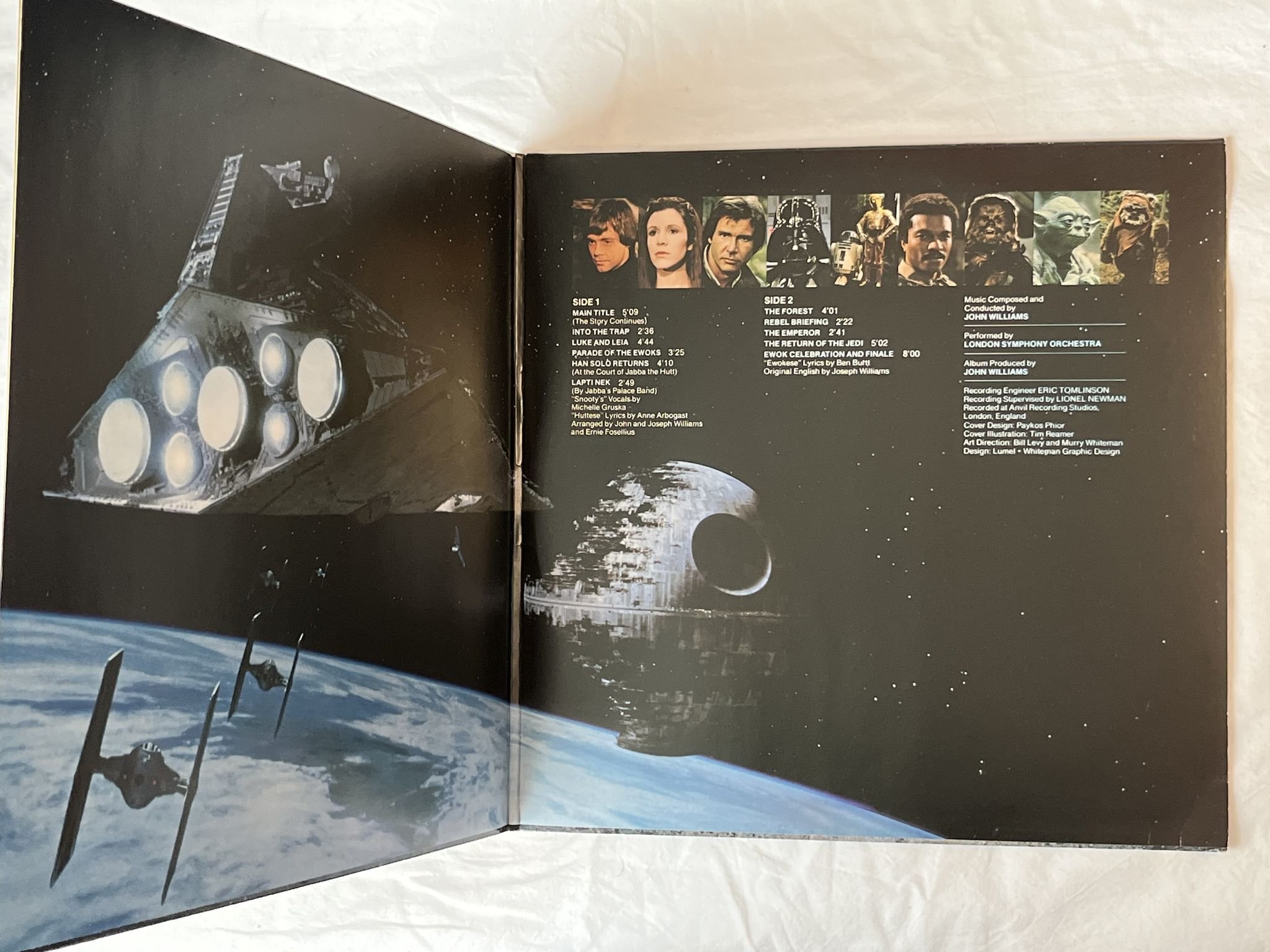 Omslagsbild för skivan JOHN WILLIAMS return of the Jedi LP -83 Ger RSO 811767-1 ** POSTER **