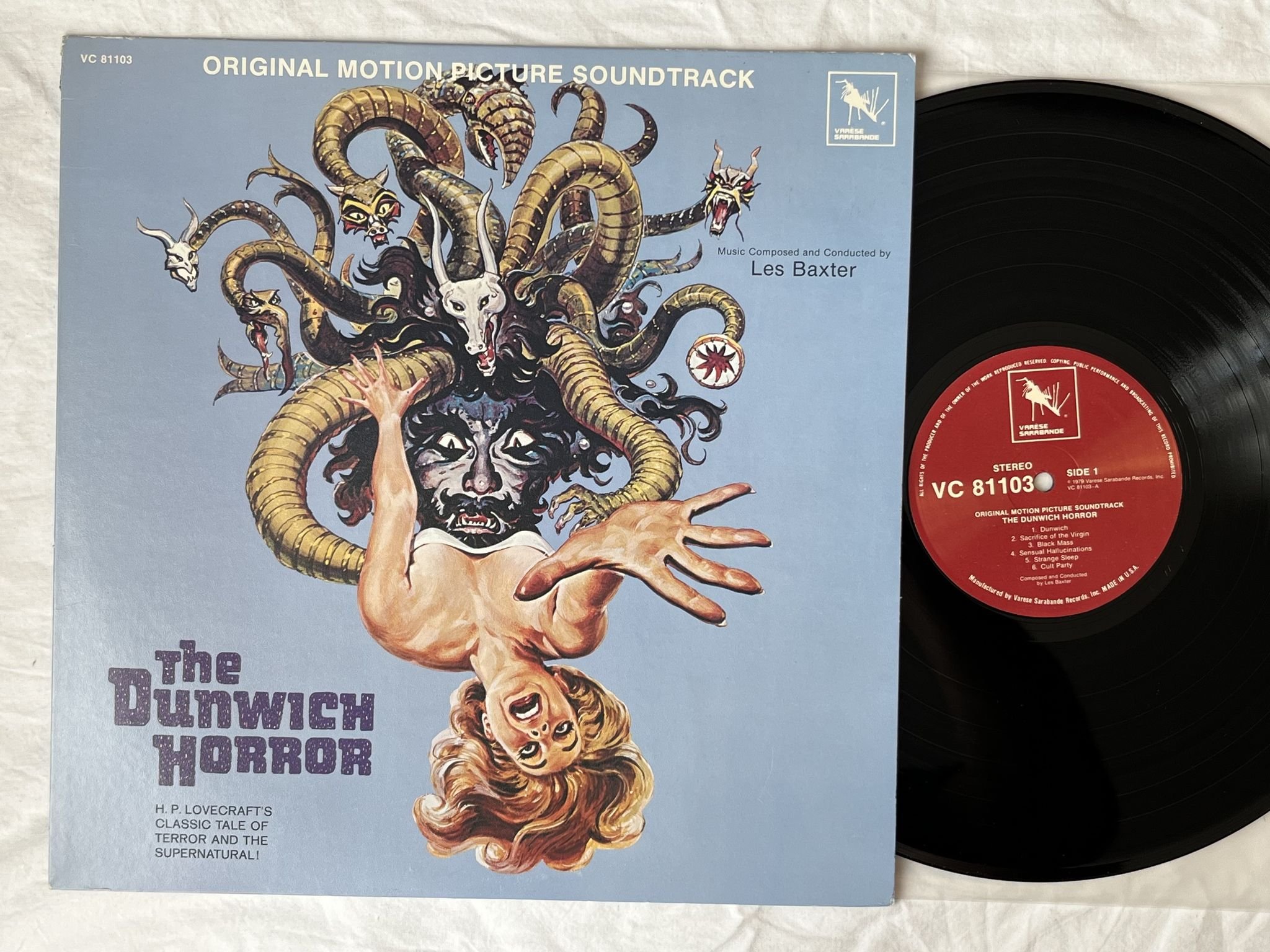 Omslagsbild för skivan LES BAXTER The Dunwich Horror LP re -79 US Varèse Sarabande – VC 81103