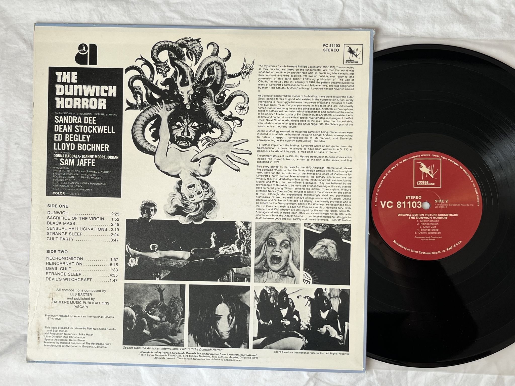 Omslagsbild för skivan LES BAXTER The Dunwich Horror LP re -79 US Varèse Sarabande – VC 81103