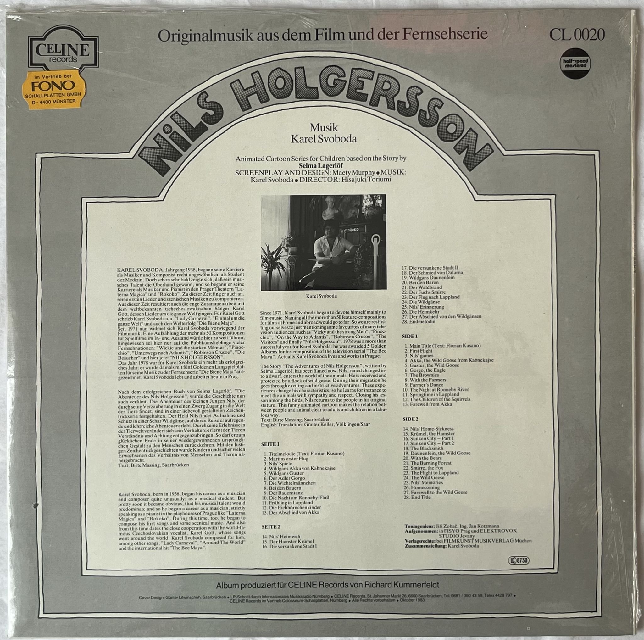 Omslagsbild för skivan Karel Svoboda – Nils Holgersson LP -83 Ger CELINE CL 0020 *** SEALED ***