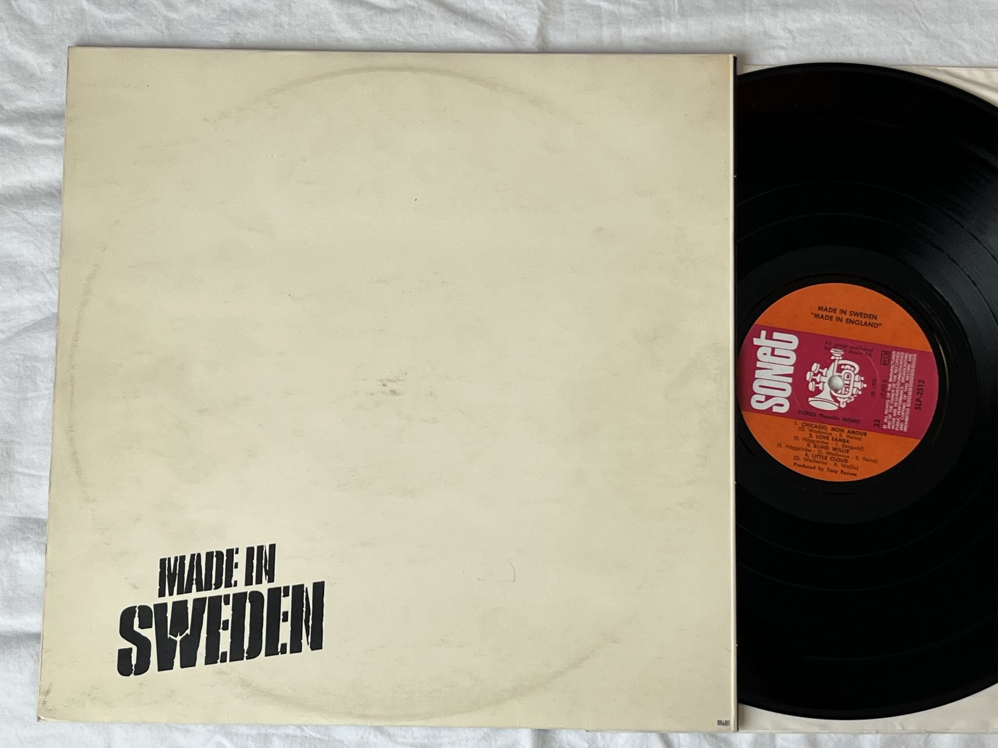 Omslagsbild för skivan MADE IN SWEDEN made in England LP -70 Swe SONET SLP 2512