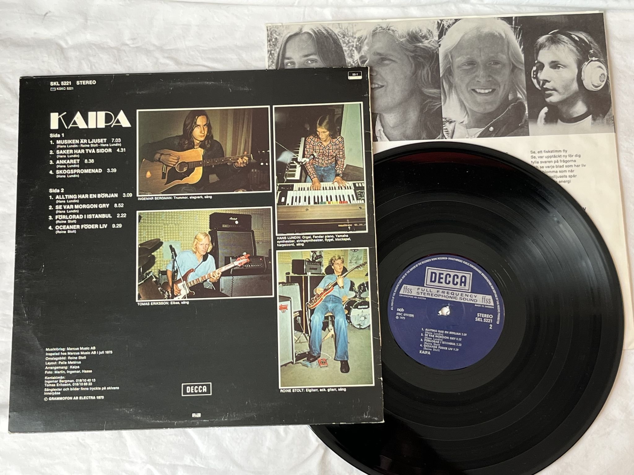 Omslagsbild för skivan KAIPA s/t LP -75 Swe DECCA SKL 5221