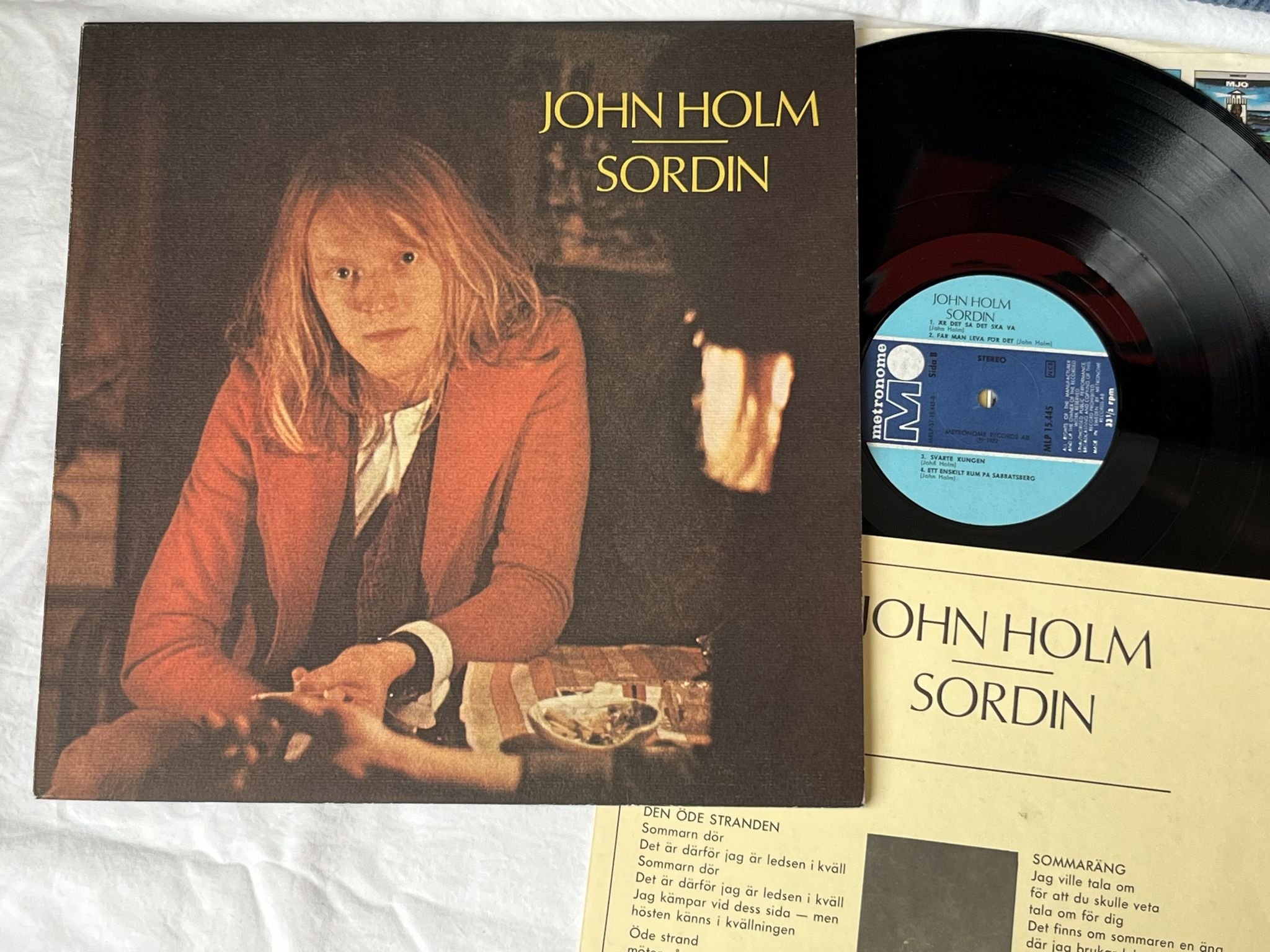 Omslagsbild för skivan JOHN HOLM sordin LP -72 Swe METRONOME MLP 15.445 *** w/ booklet ***