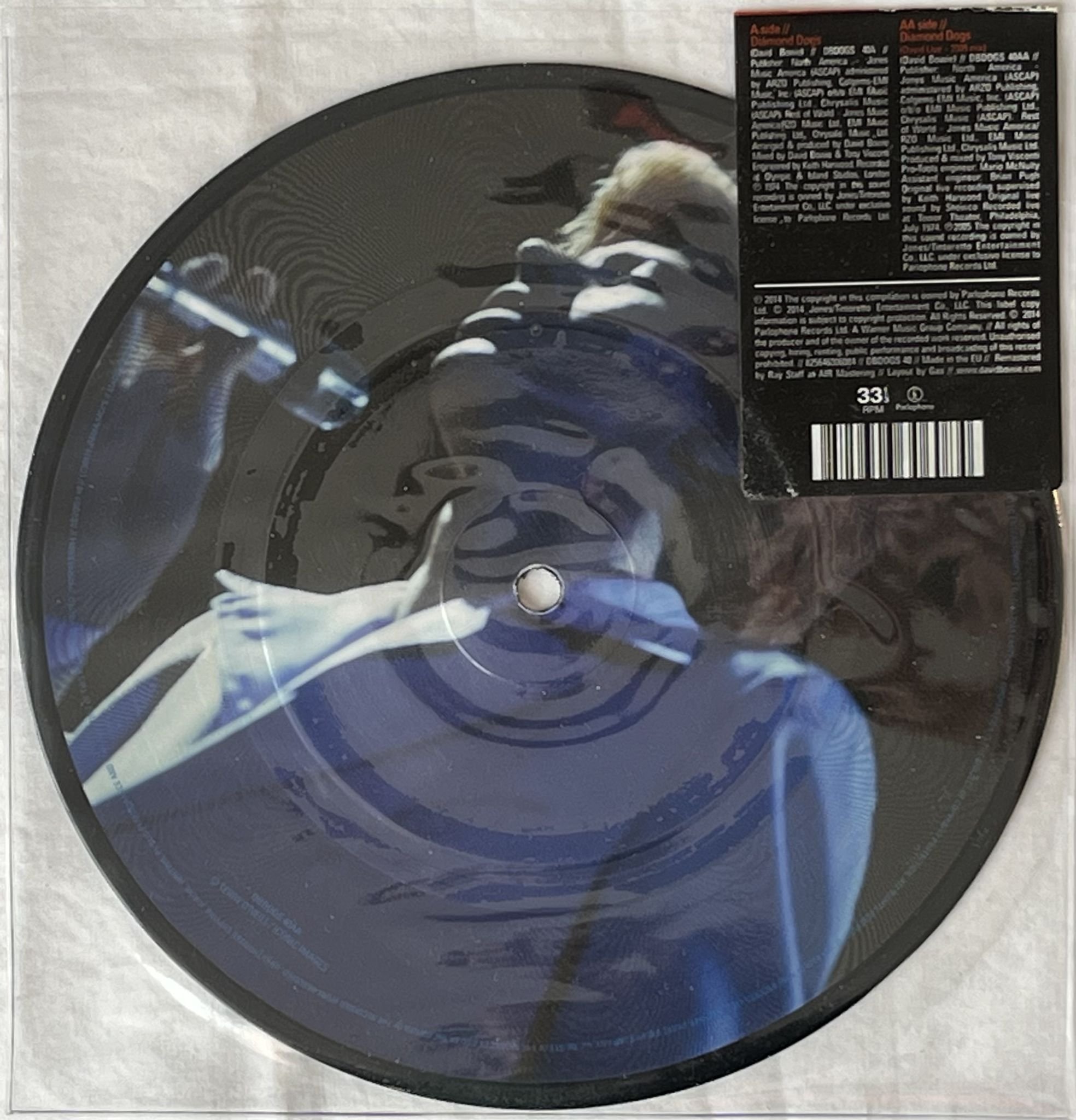 Omslagsbild för skivan DAVID BOWIE Diamond Dogs 7" picture disc 2014 Parlophone – DBDOGS 40