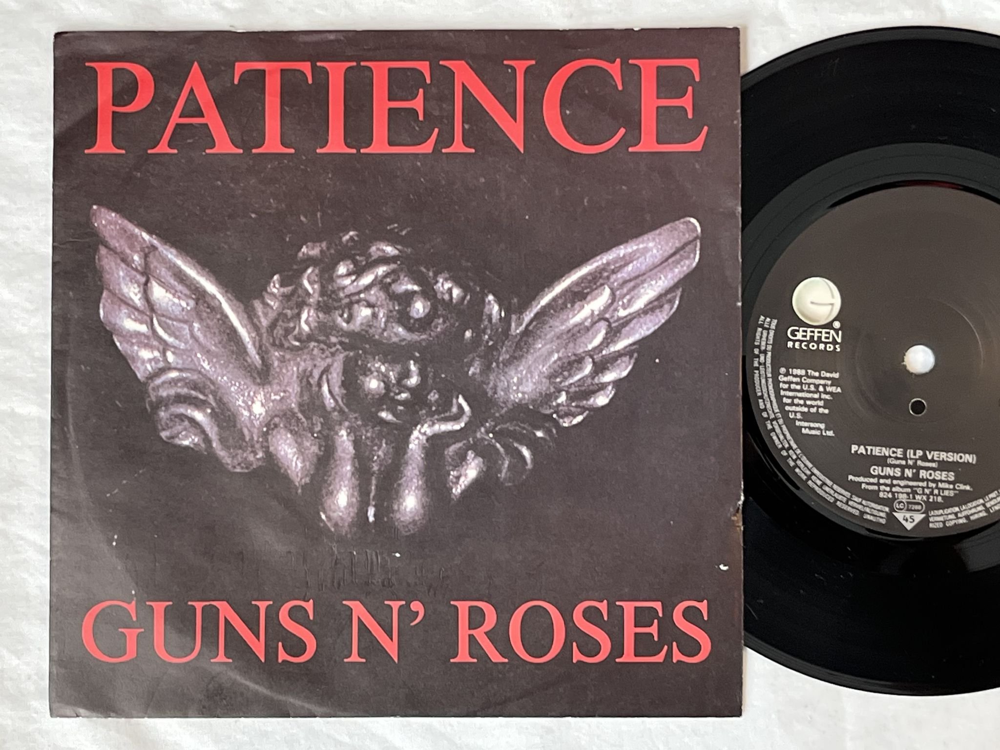 Omslagsbild för skivan GUNS N ROSES patience 7" -89 Ger GEFFEN 922 996-7