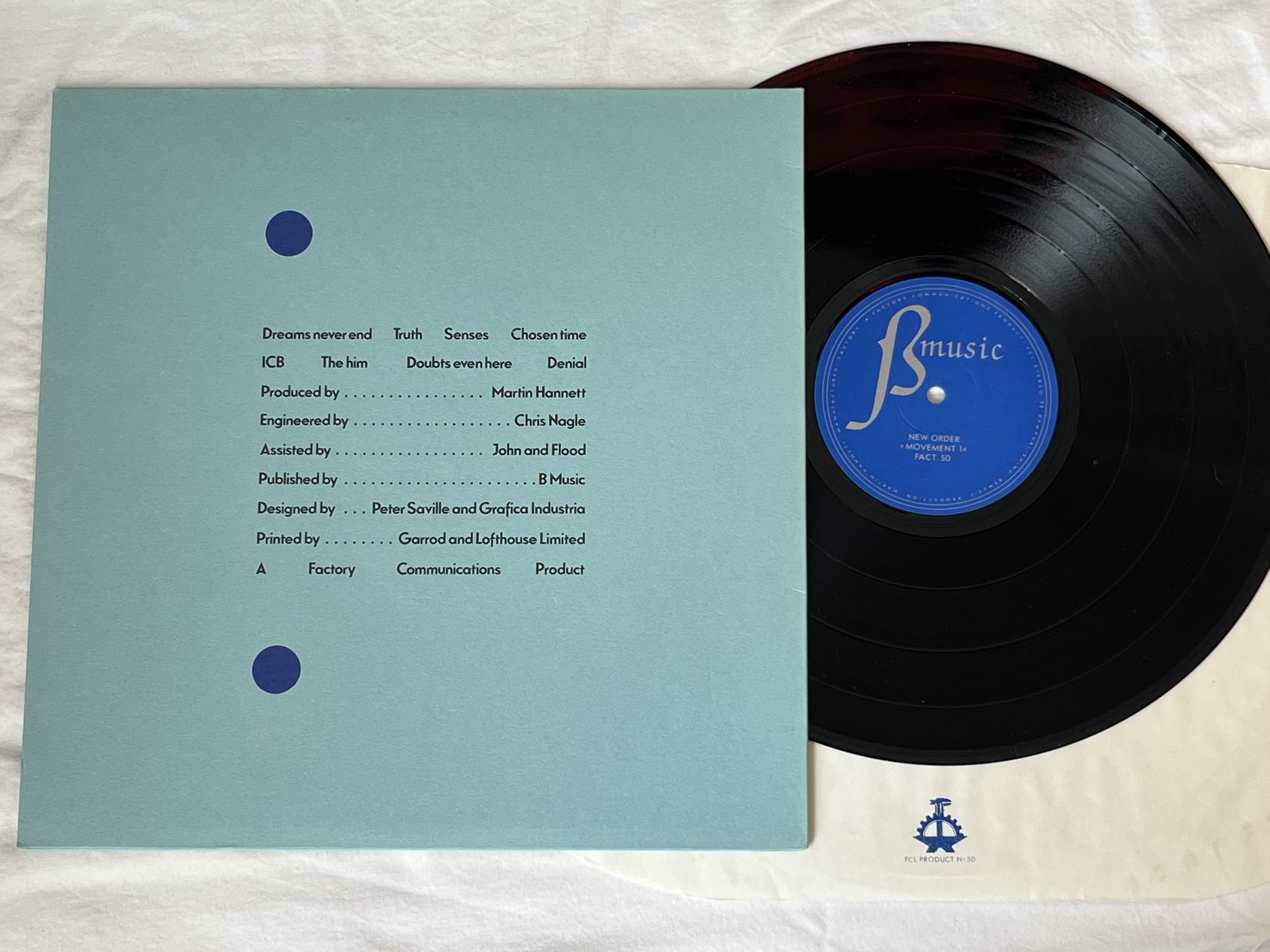 Omslagsbild för skivan NEW ORDER movement LP -81 UK FACTORY FACT 50 *** MPO PRESSNING ***