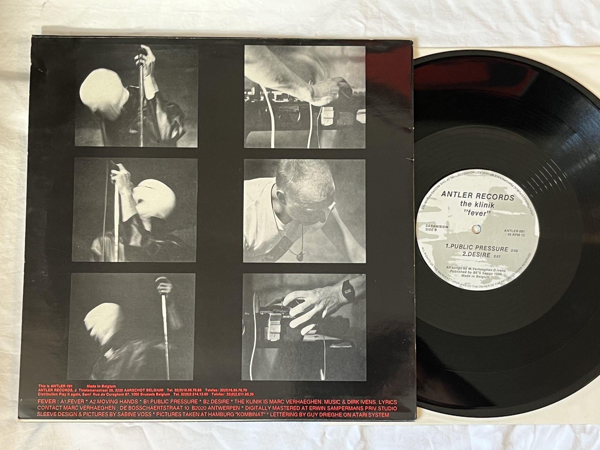 Omslagsbild för skivan THE KLINIK fever LP -88 Belgien ANTLER 091