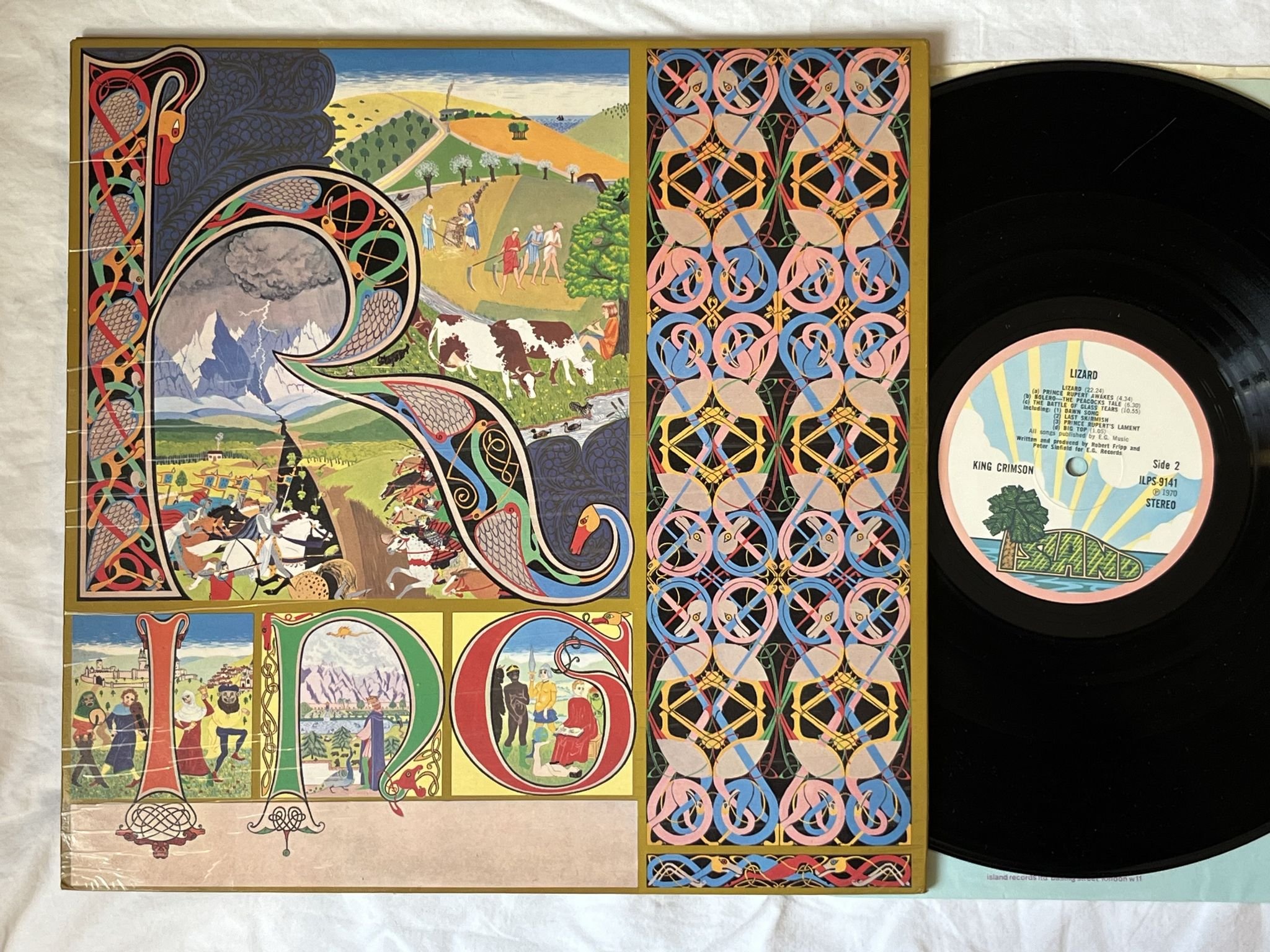 Omslagsbild för skivan KING CRIMSON lizard LP -70 UK pink ISLAND ILPS 9141