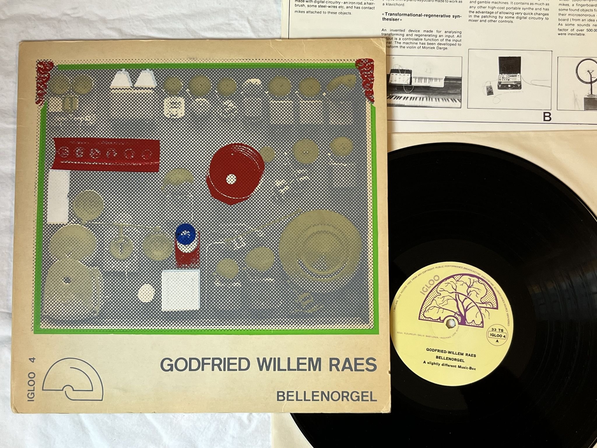 Omslagsbild för skivan GODFRIED WILLEM RAES Bellenorgel LP -80 Belgium IGLOO 4 ** EXPERIMENTAL **