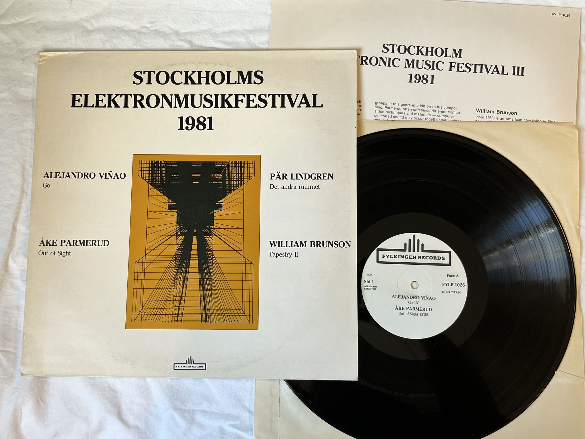 Omslagsbild för skivan V/A Stockholms Elektronmusikfestival 1981 LP -82 FYLKINGEN FYLP 1026