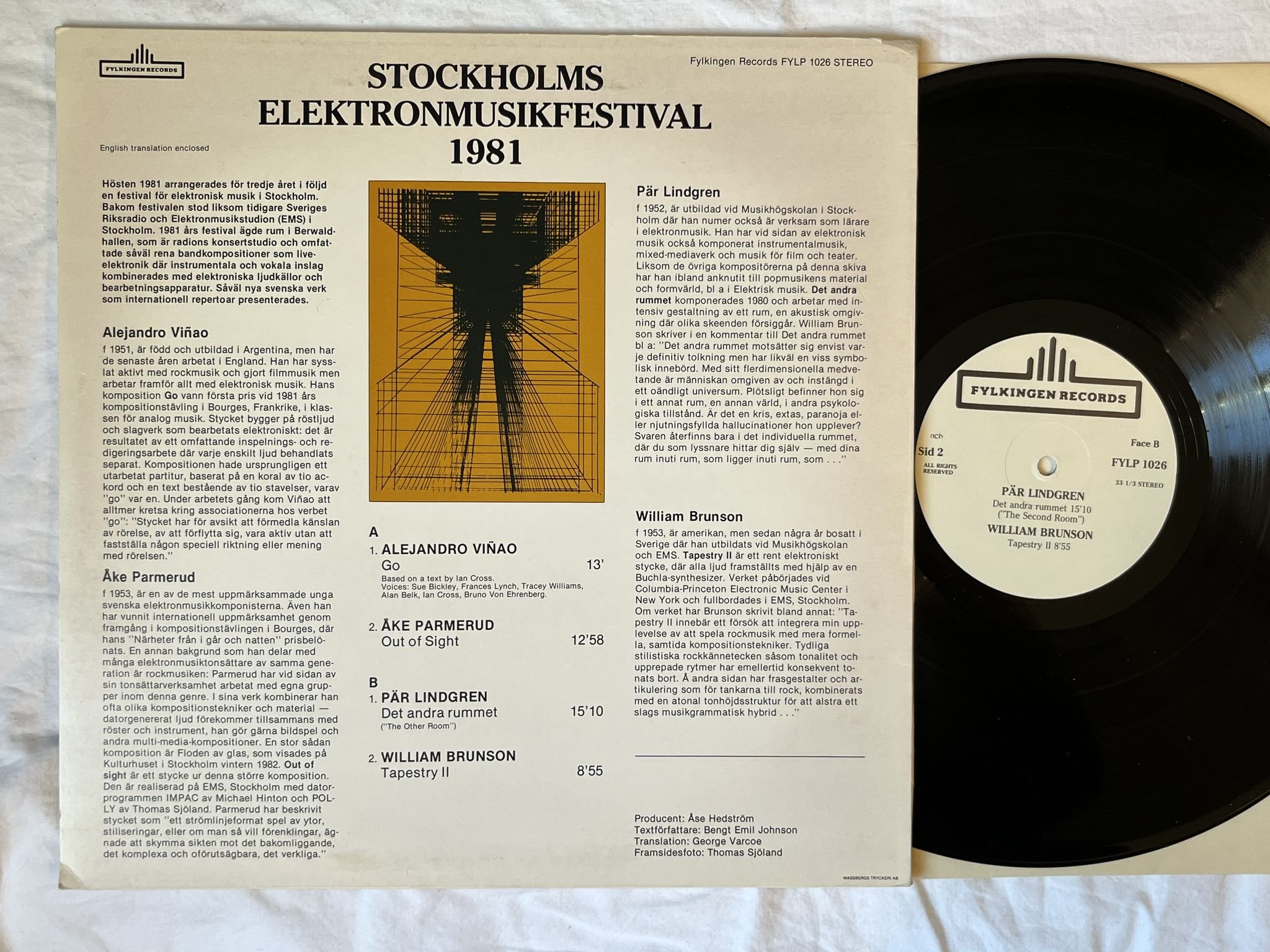 Omslagsbild för skivan V/A Stockholms Elektronmusikfestival 1981 LP -82 FYLKINGEN FYLP 1026