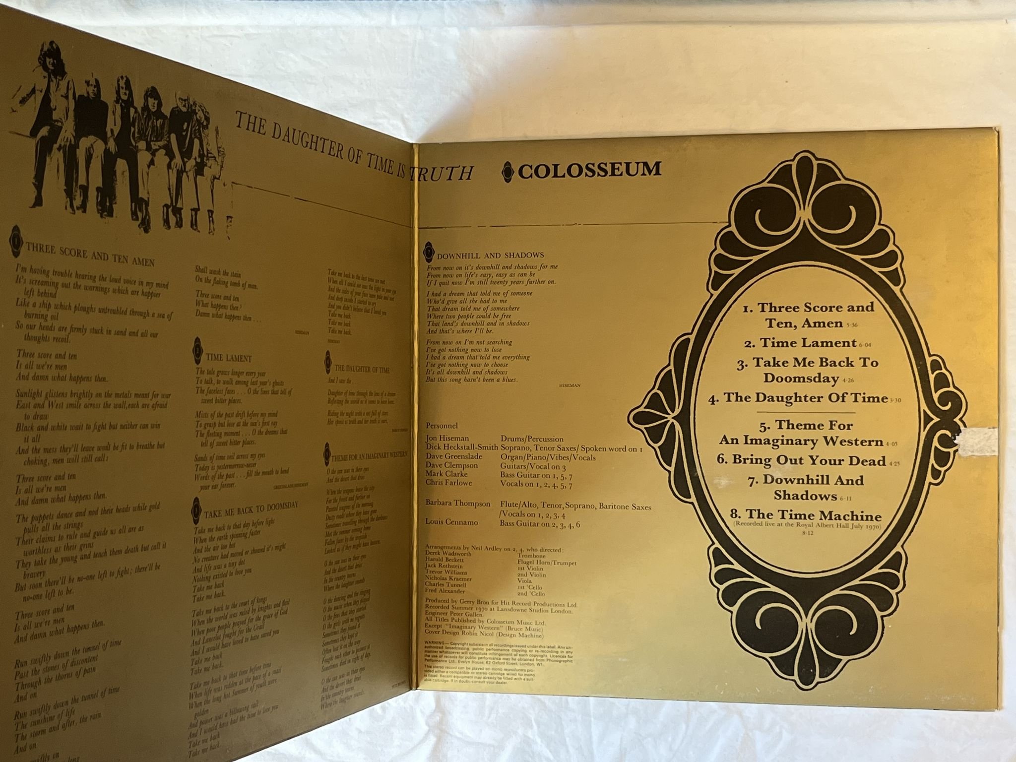 Omslagsbild för skivan COLOSSEUM daughter of time LP -70 UK VERTIGO 6360 017