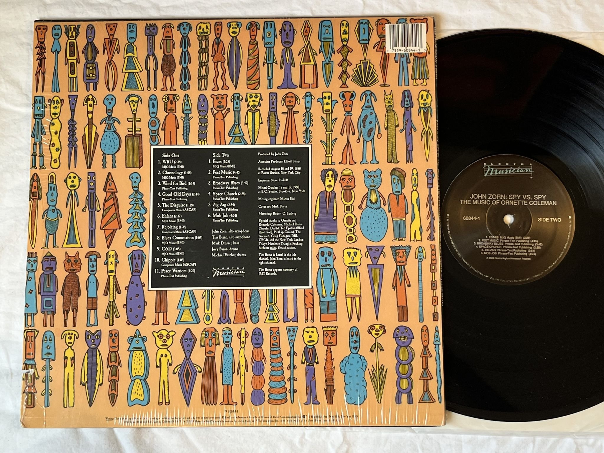 Omslagsbild för skivan JOHN ZORN Spy Vs. Spy LP -89 US Elektra Musician – 60844-1 ** Free Jazz **