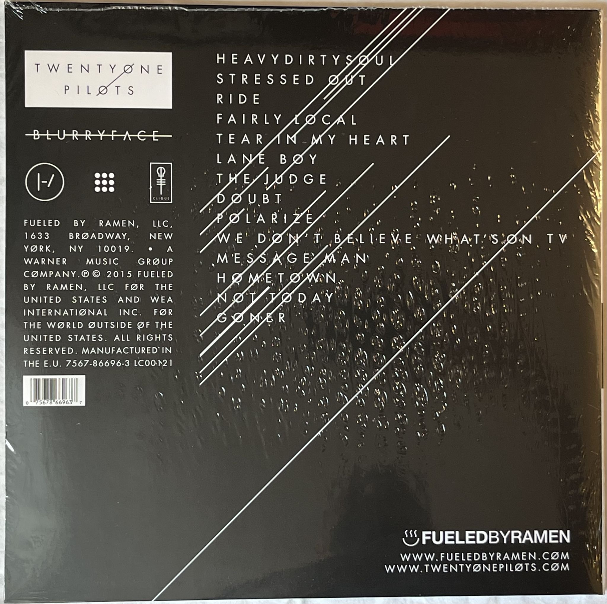 Omslagsbild för skivan TWENTY ONE PILOTS Blurryface 2xLP 2015 Fueled By Ramen *** SEALED ***