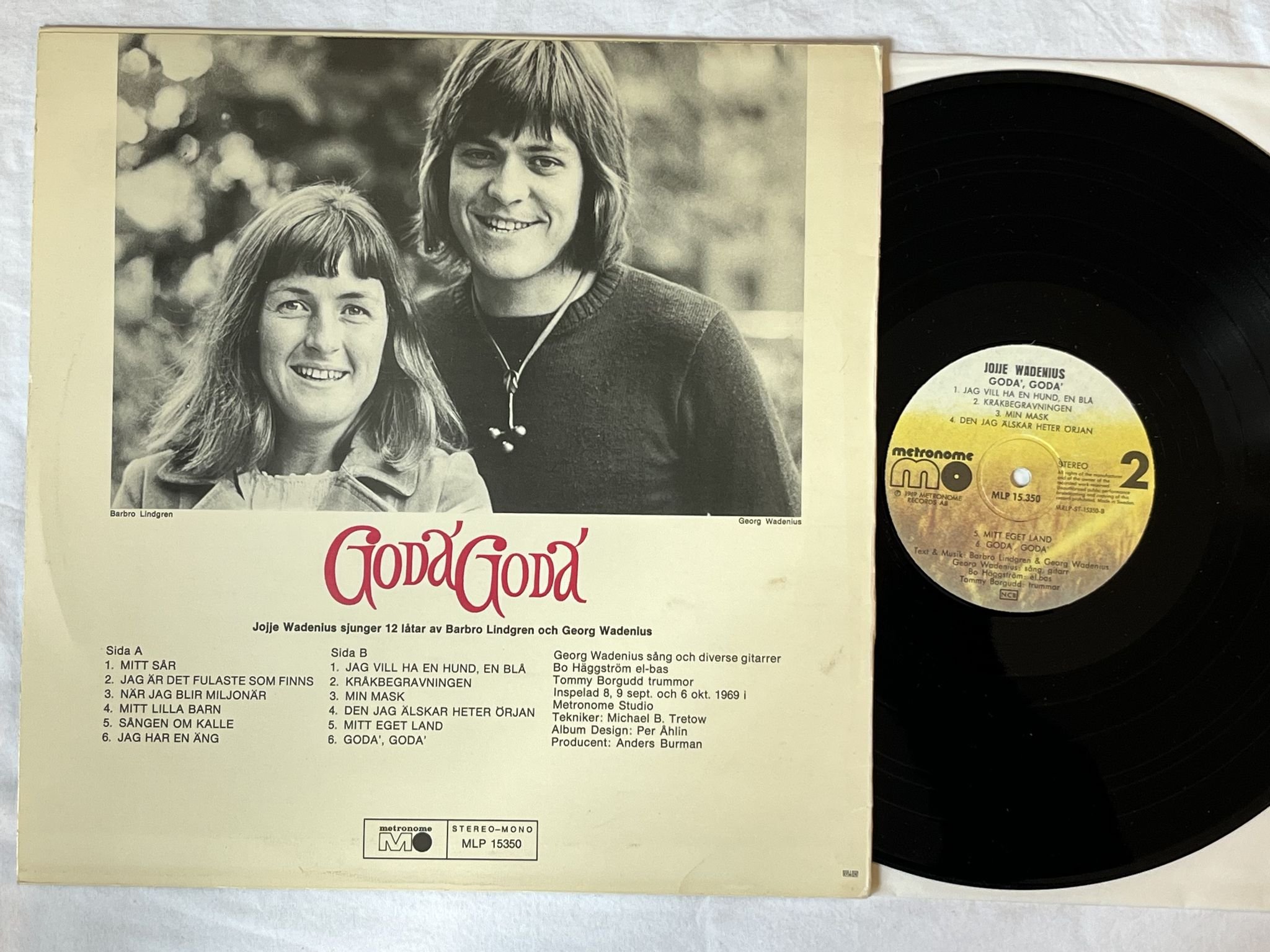 Omslagsbild för skivan JOJJE WADENIUS Goda' Goda' LP re Swe METRONOME MLP 15350 *** CLASSIC ***