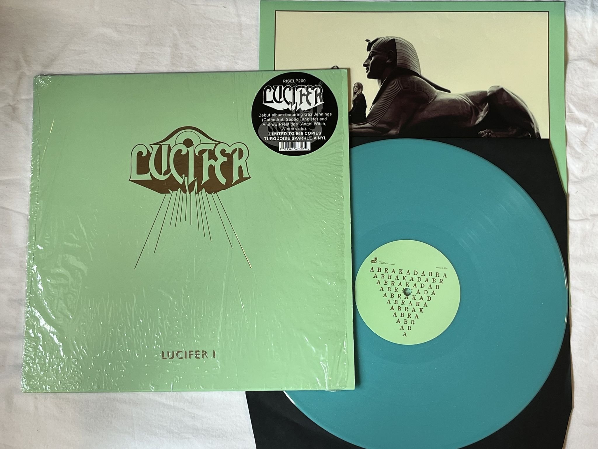 Omslagsbild för skivan LUCIFER Lucifer I LP 2020 RISELP200 *** Turquoise Sparkle Vinyl ***