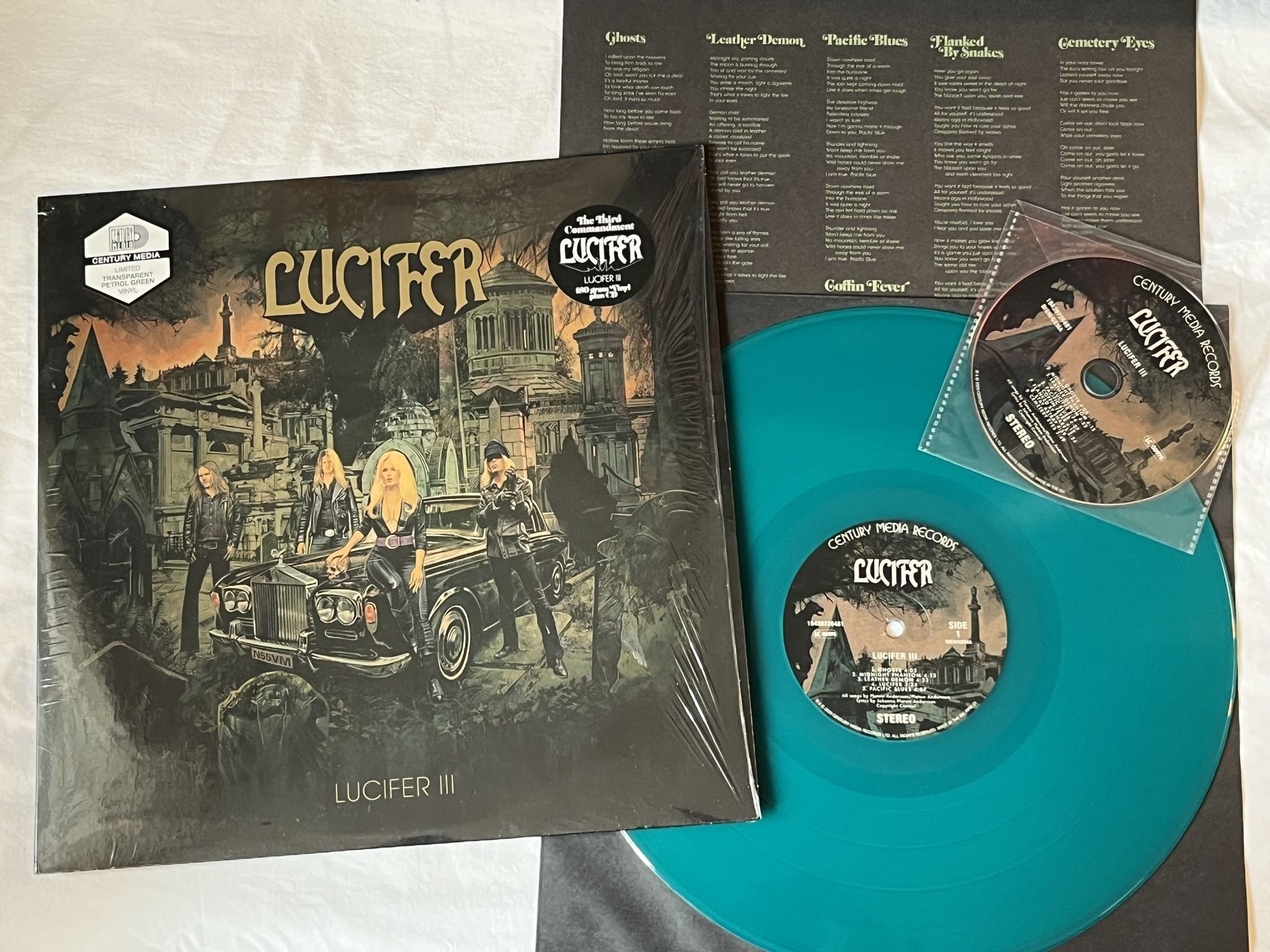 Omslagsbild för skivan LUCIFER Lucifer III LP 2020 Century Media ** Green Petrol Transparent **