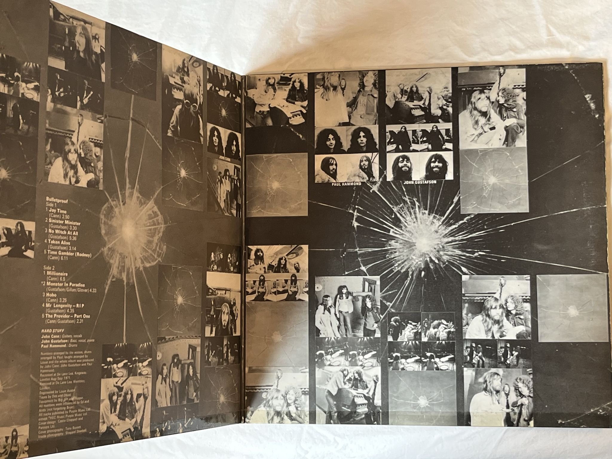 Omslagsbild för skivan HARD STUFF bulletproof LP -72 UK PURPLE TPSA 7505