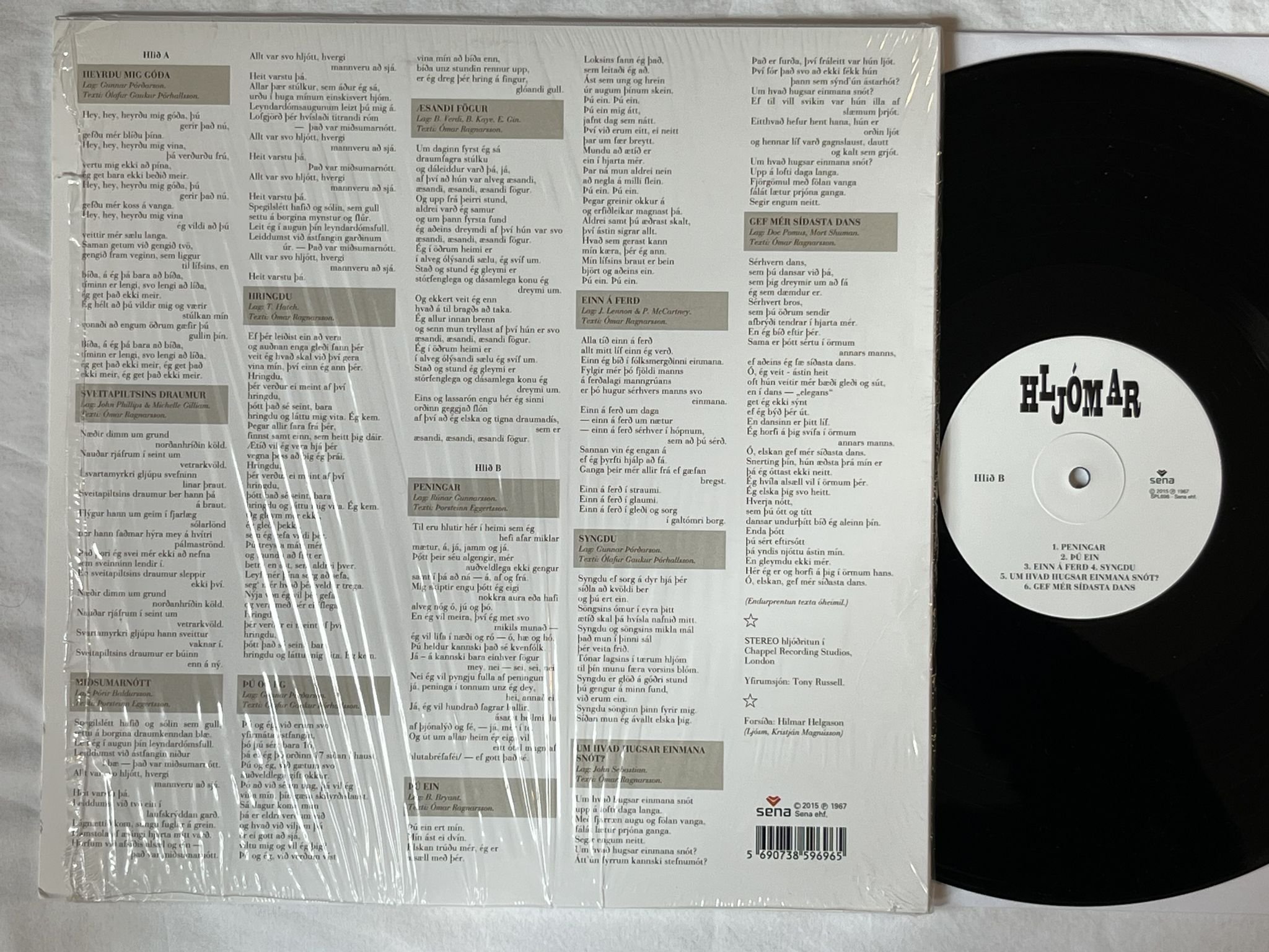 Omslagsbild för skivan HLJÓMAR s/t LP 2015 ICELAND re SENA SLP696