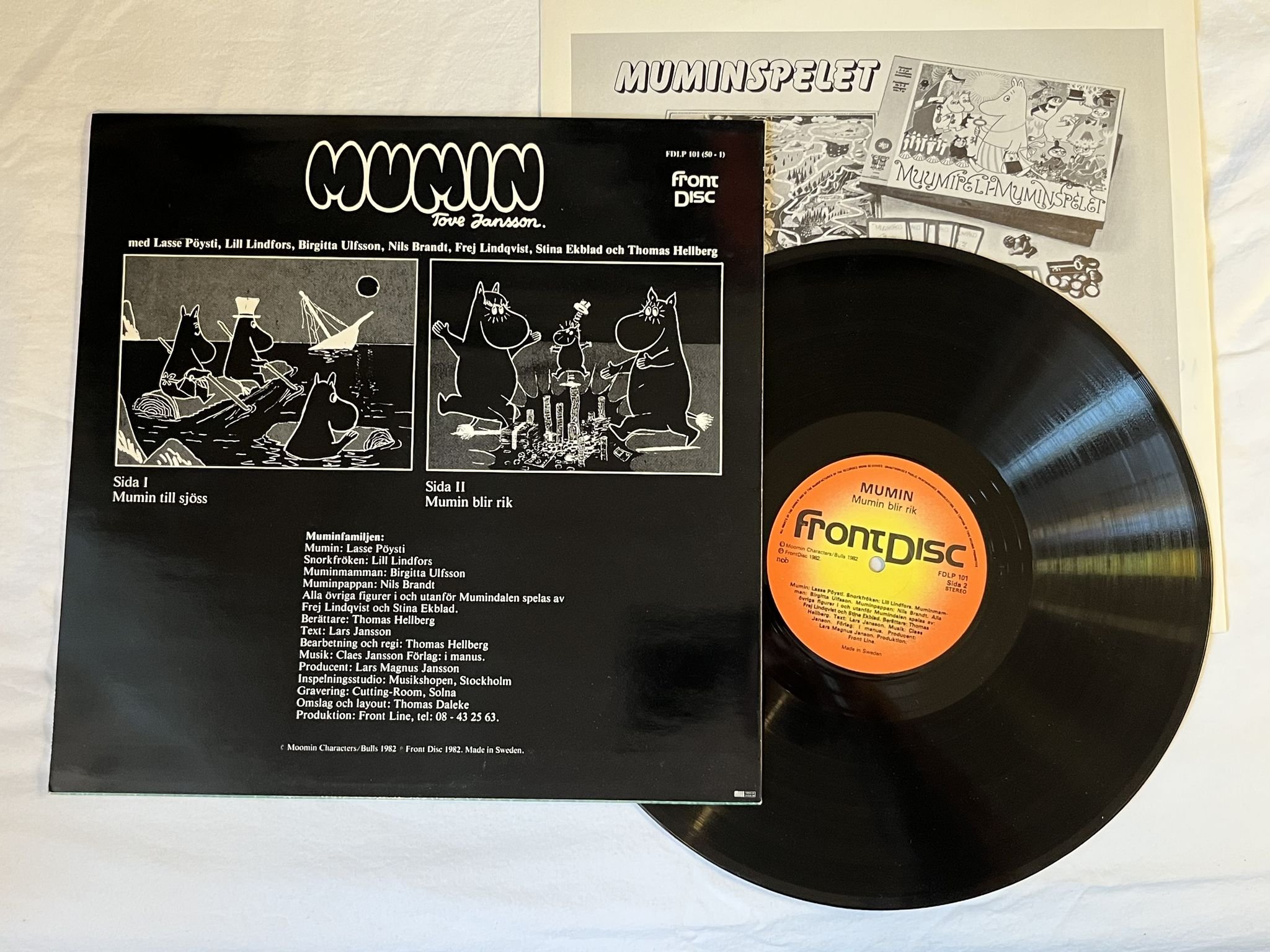 Omslagsbild för skivan TOVE JANSSON mumin LP -82 Swe FRONT DISC FDLP 101 *** COMPLETE ***