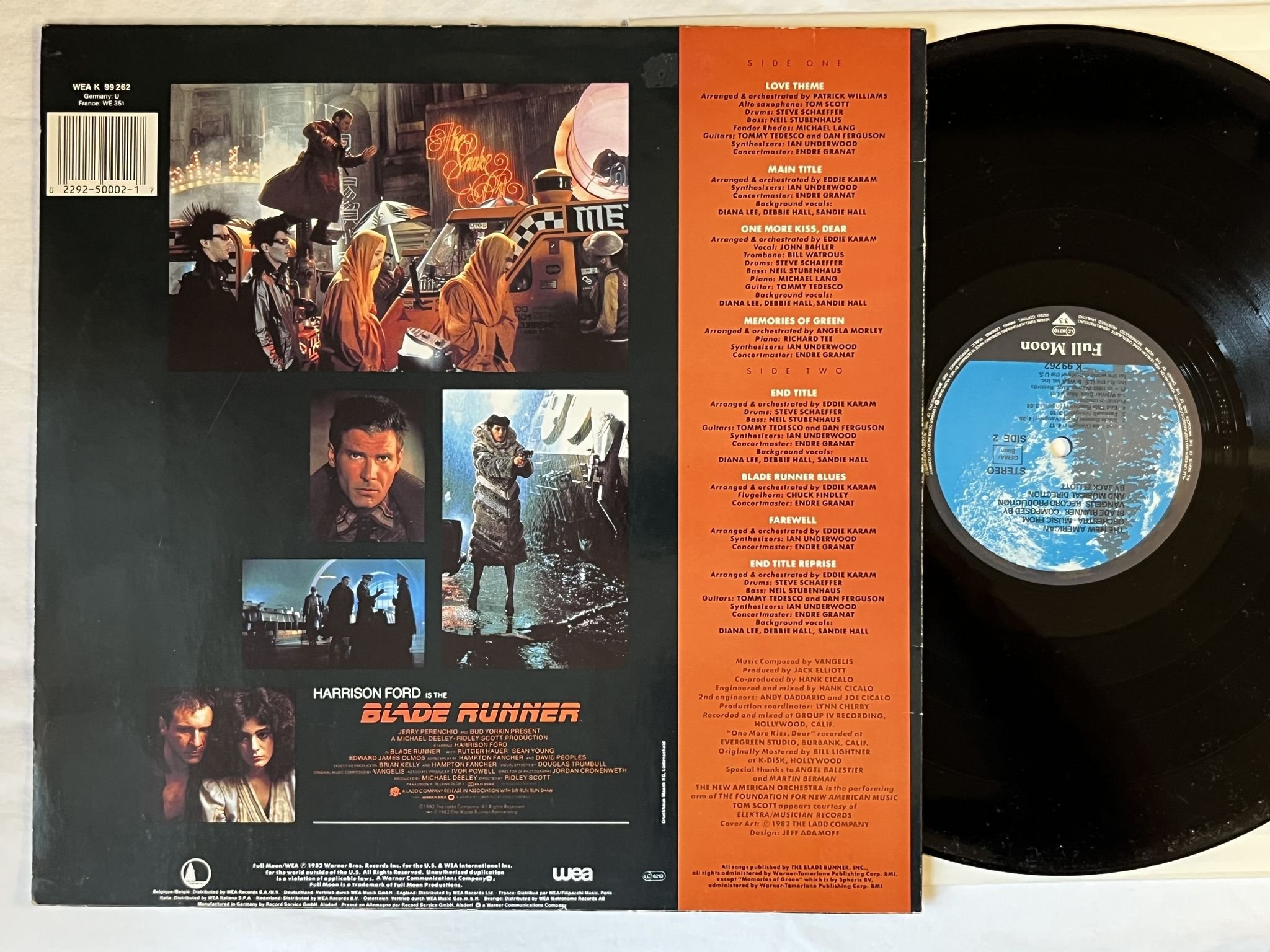 Omslagsbild för skivan THE NEW AMERICAN ORCHESTRA Blade Runner LP -82 FULL MOON K 99262