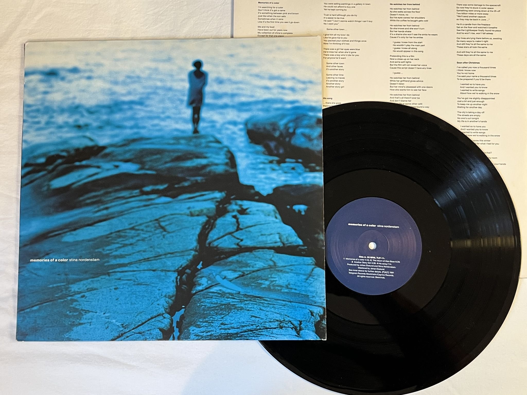 Omslagsbild för skivan STINA NORDENSTAM memories of a color LP -91 Swe TELEGRAM TLP-11