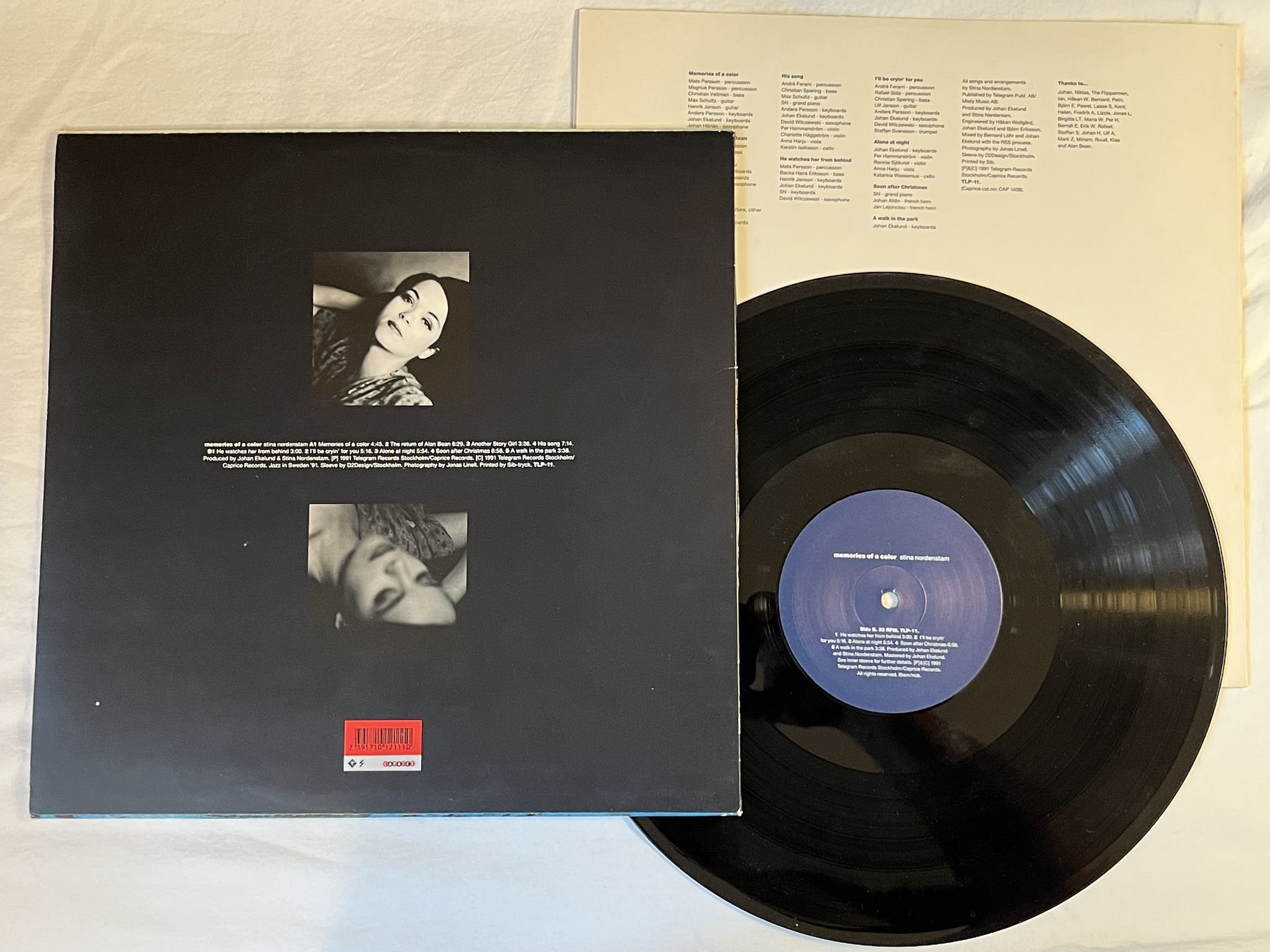 Omslagsbild för skivan STINA NORDENSTAM memories of a color LP -91 Swe TELEGRAM TLP-11