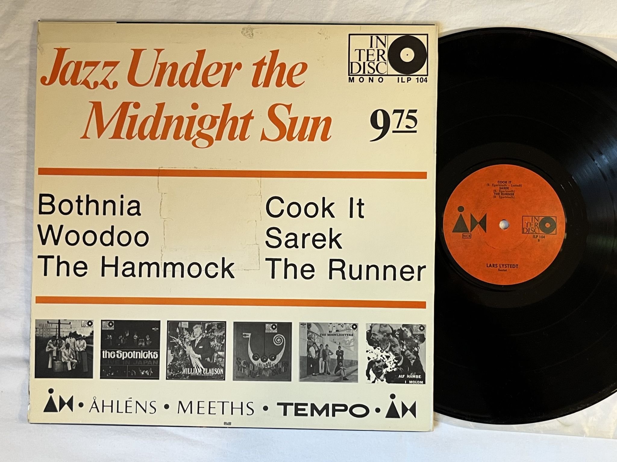 Omslagsbild för skivan LARS LYSTEDT SEXTET jazz under the midnight sun LP -69 INTERDISC ILP 104