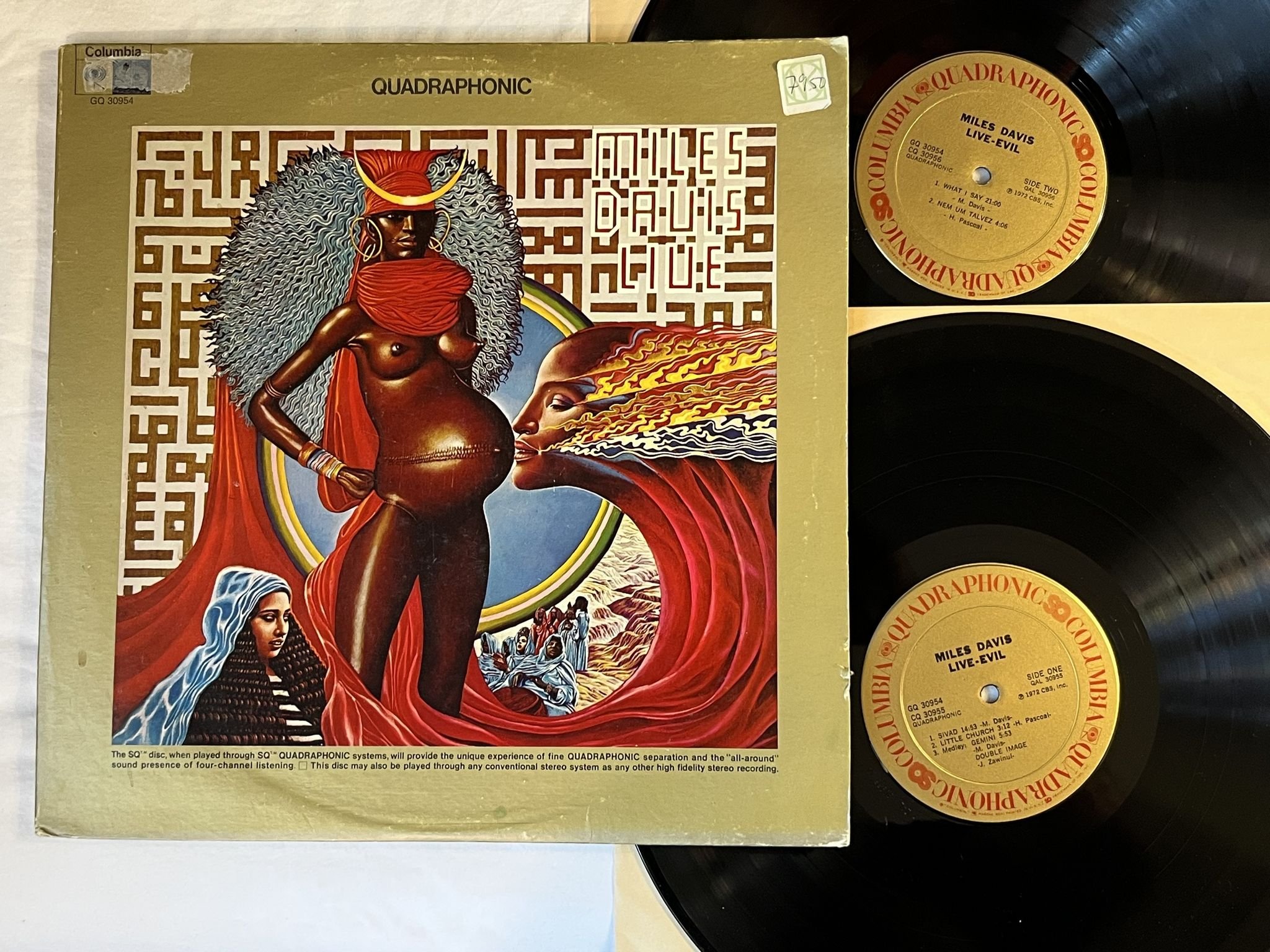 Omslagsbild för skivan MILES DAVIS live-evil 2xLP -72 US COLUMBIA Quadraphonic GQ 30954
