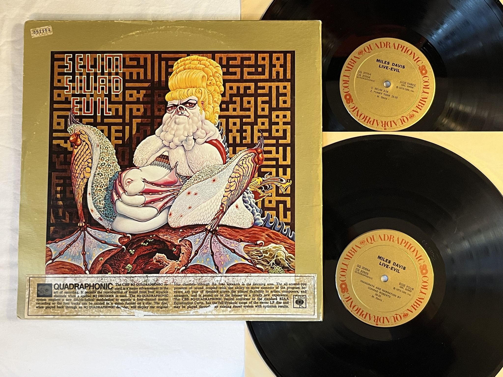 Omslagsbild för skivan MILES DAVIS live-evil 2xLP -72 US COLUMBIA Quadraphonic GQ 30954
