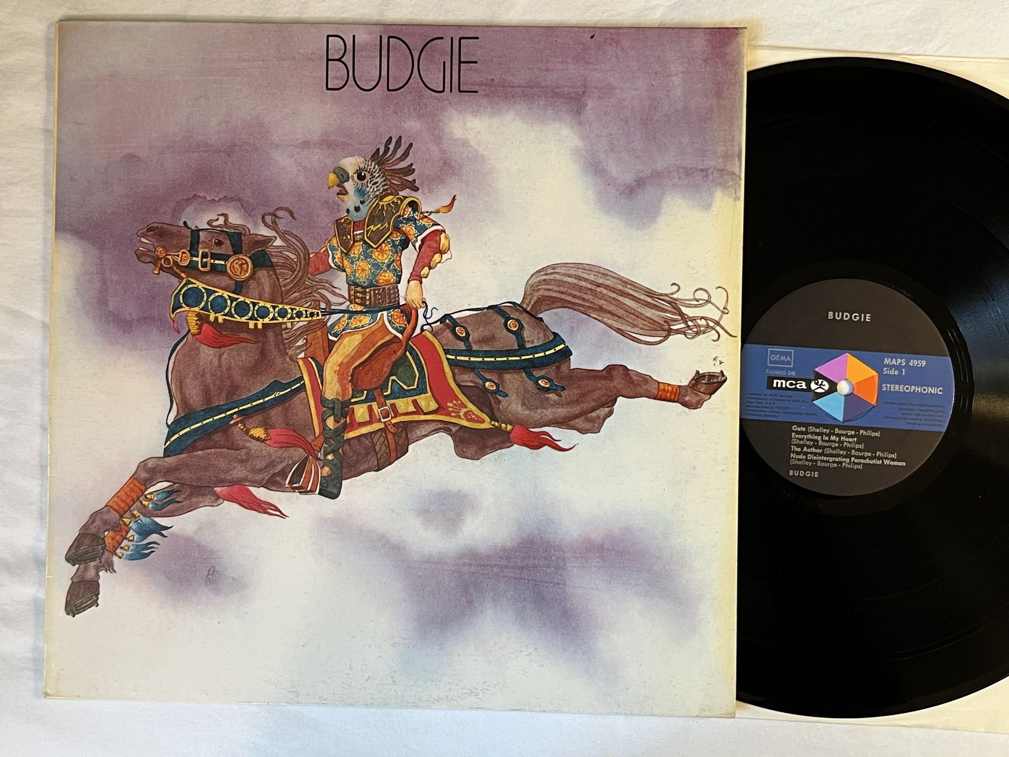 Omslagsbild för skivan BUDGIE s/t LP -71 Ger MCA MAPS 4959