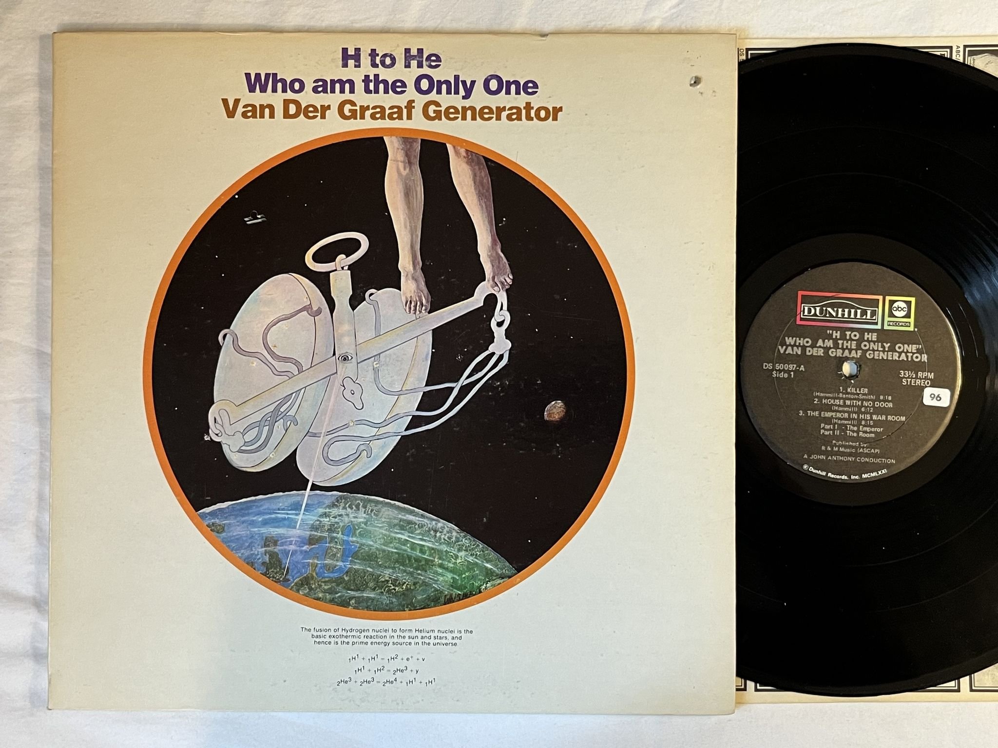 Omslagsbild för skivan VAN DER GRAAF GENERATOR "h to he who am the only one" LP -70 US ABC DS 50097