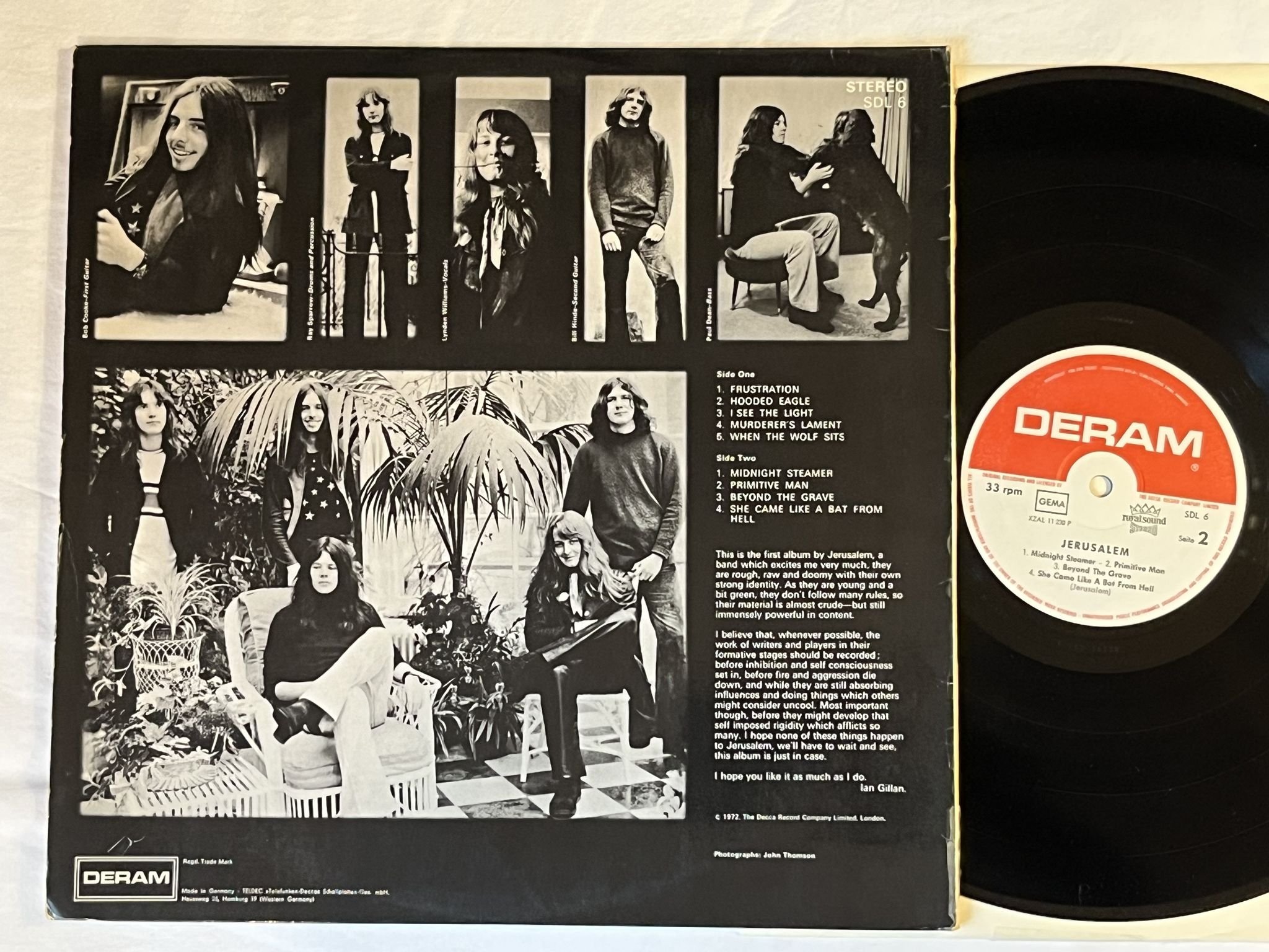 Omslagsbild för skivan JERUSALEM s/t LP -72 Ger DERAM SDL 6