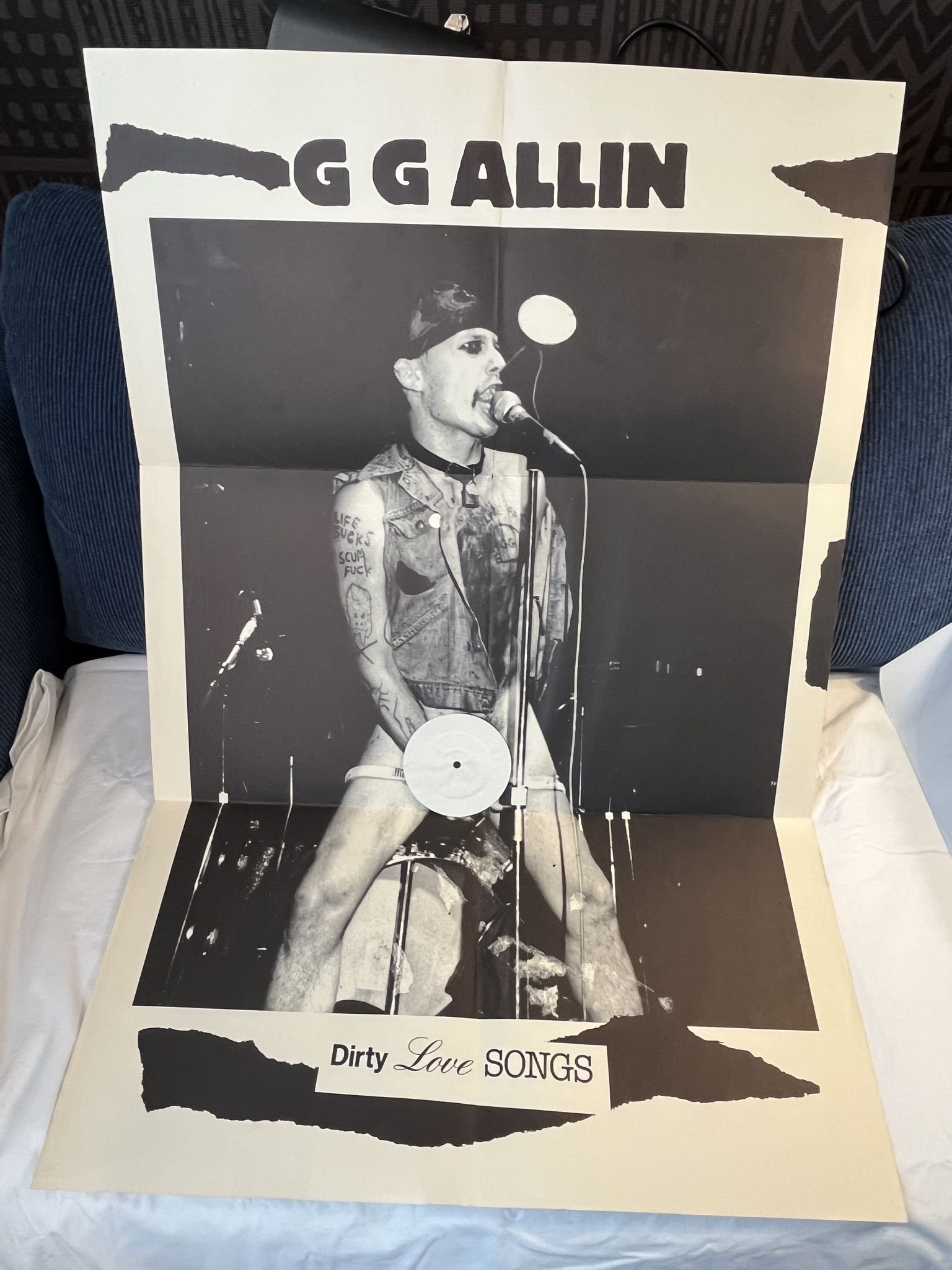 Omslagsbild för skivan GG ALLIN Dirty Love Songs 2xLP re -89 Fra FAN CLUB FC 032